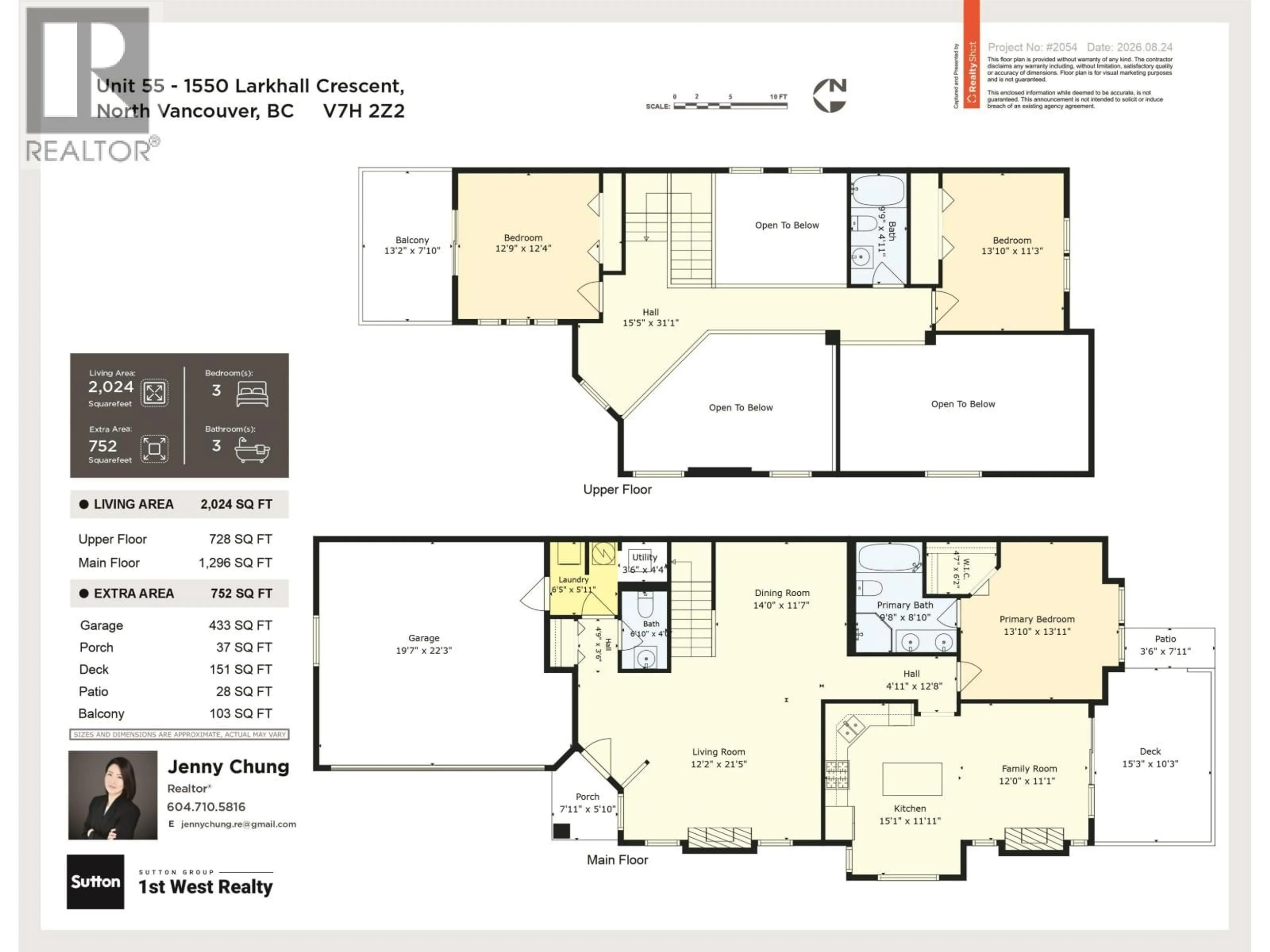 Floor plan for 55 - 1550 LARKHALL CRESCENT, North Vancouver British Columbia V7H2Z2