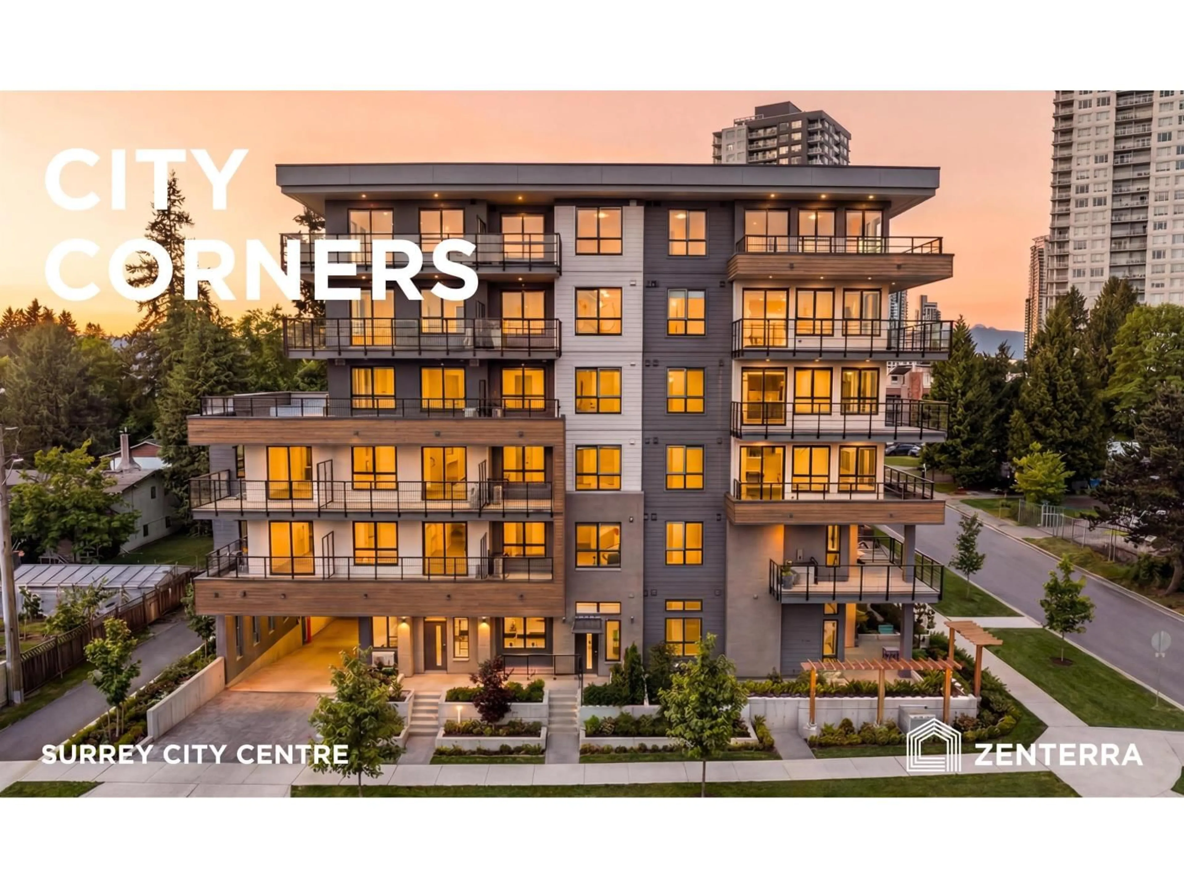 Home with vinyl exterior material, city buildings view from balcony for 408 - 10065 133 STREET, Surrey British Columbia V3T3Y6