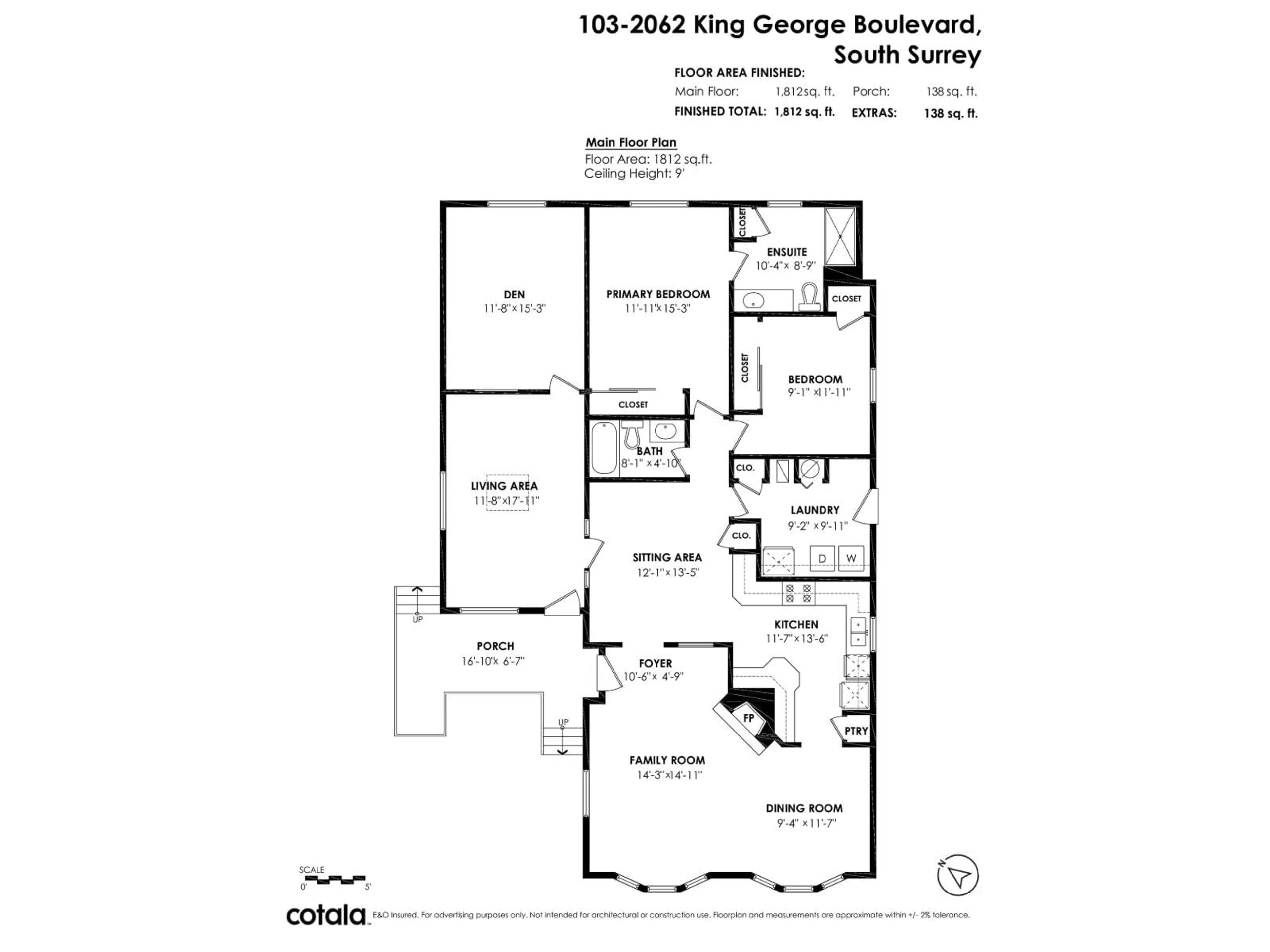 Floor plan for 103 - 2062 KING GEORGE BOULEVARD, Surrey British Columbia V4A5A2