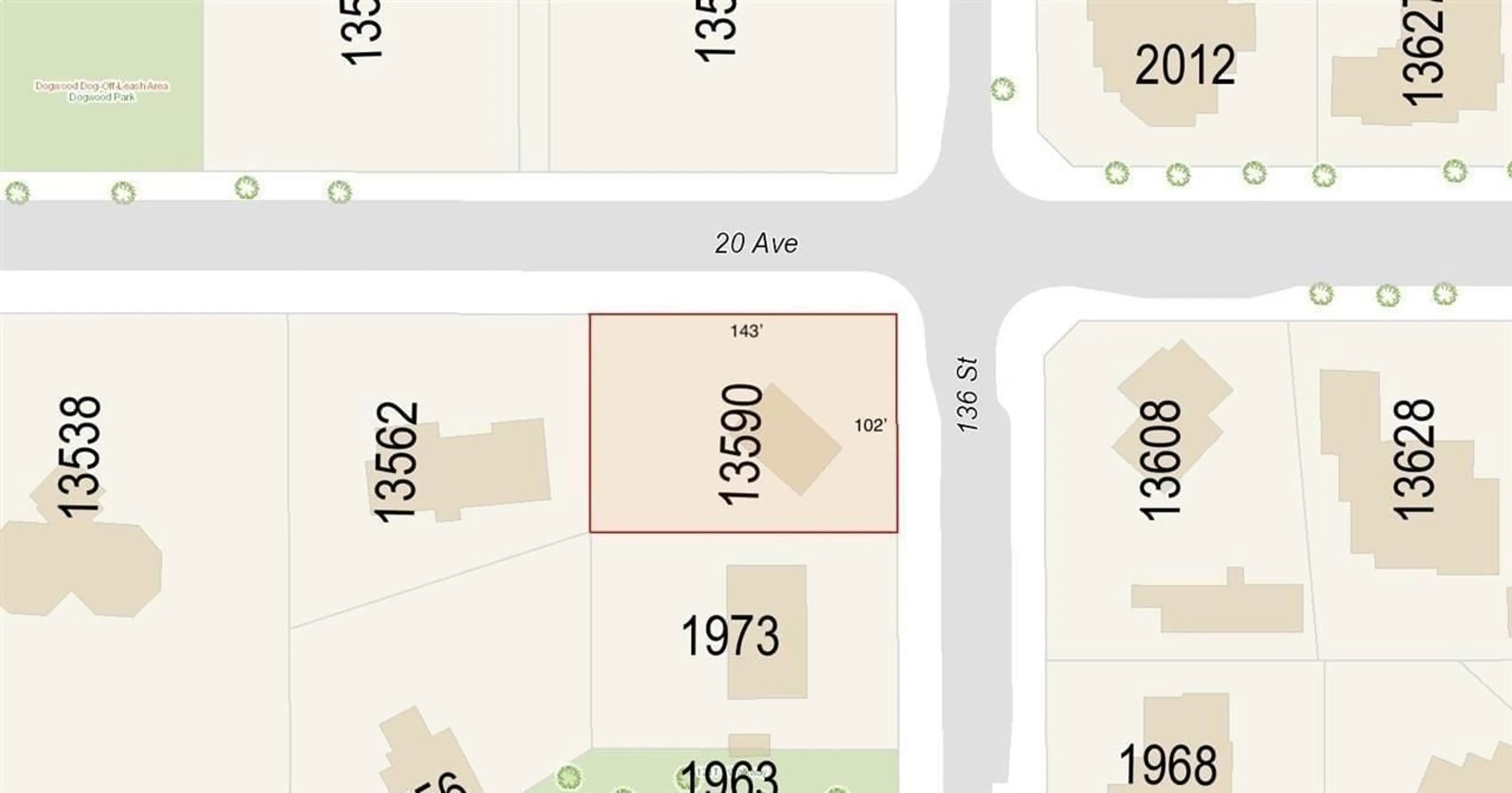 Picture of a map for 13590 20 AVENUE, Surrey British Columbia V4A1Z6