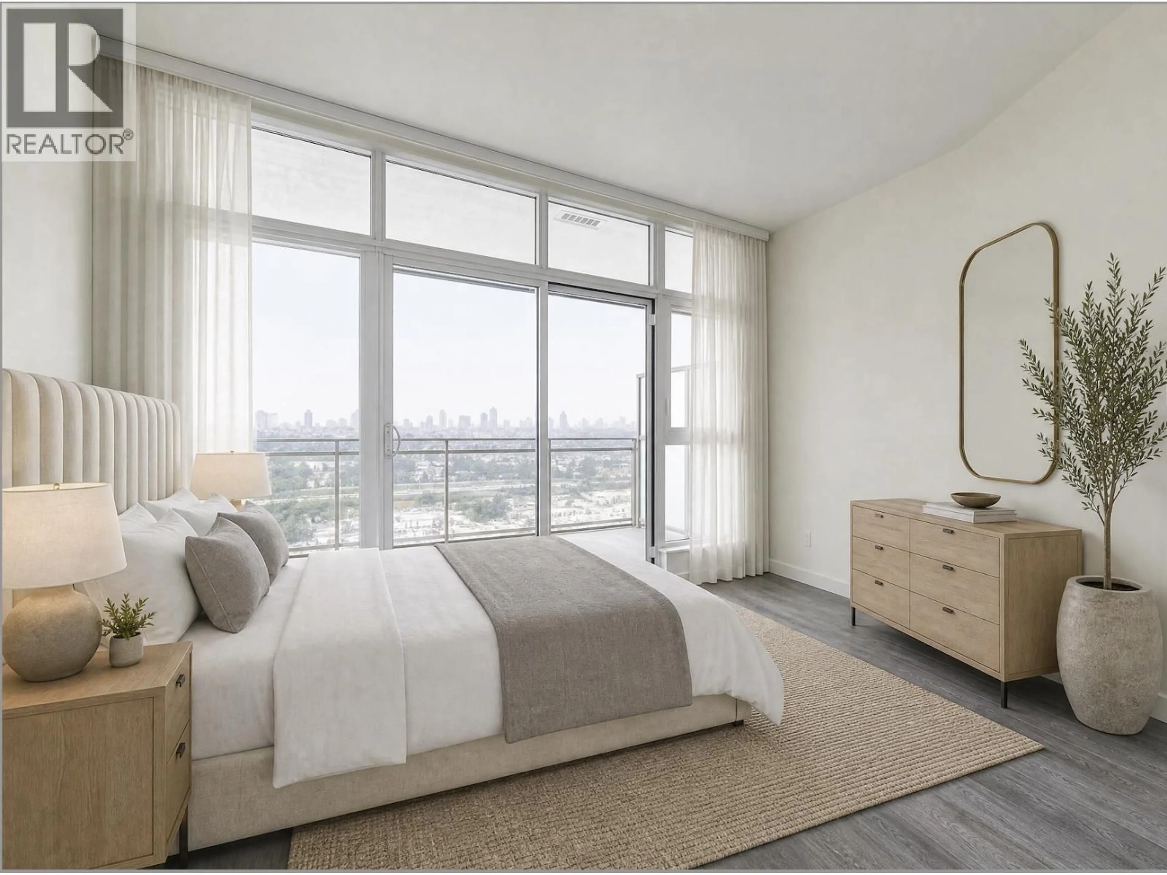 Bedroom with bed, unknown for 1405 - 5333 GORING STREET, Burnaby British Columbia V5B3A2