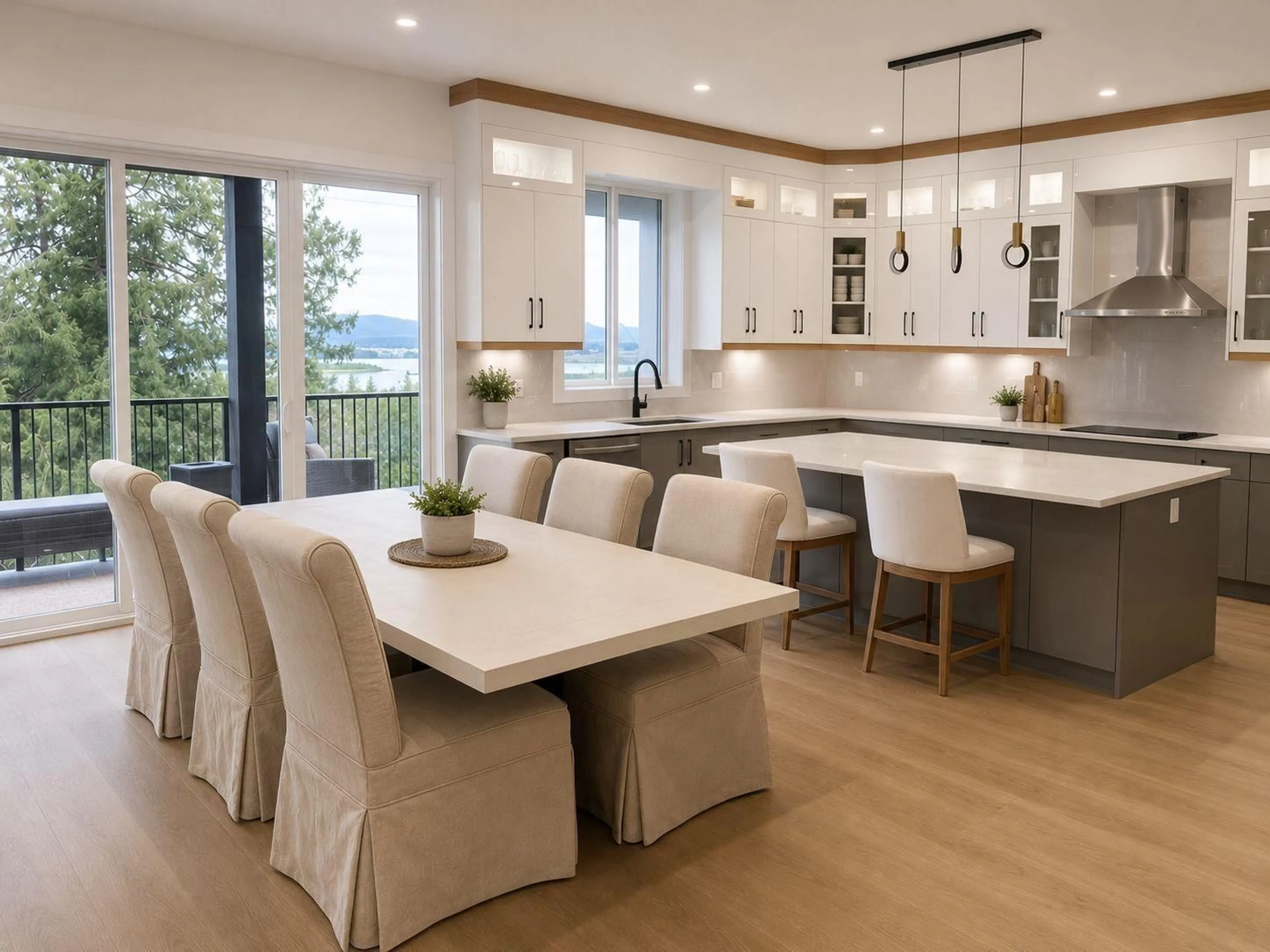 Open concept kitchen, wood/laminate floor for 3 - 5988 LINDEMAN STREET, Chilliwack British Columbia V2R0R9