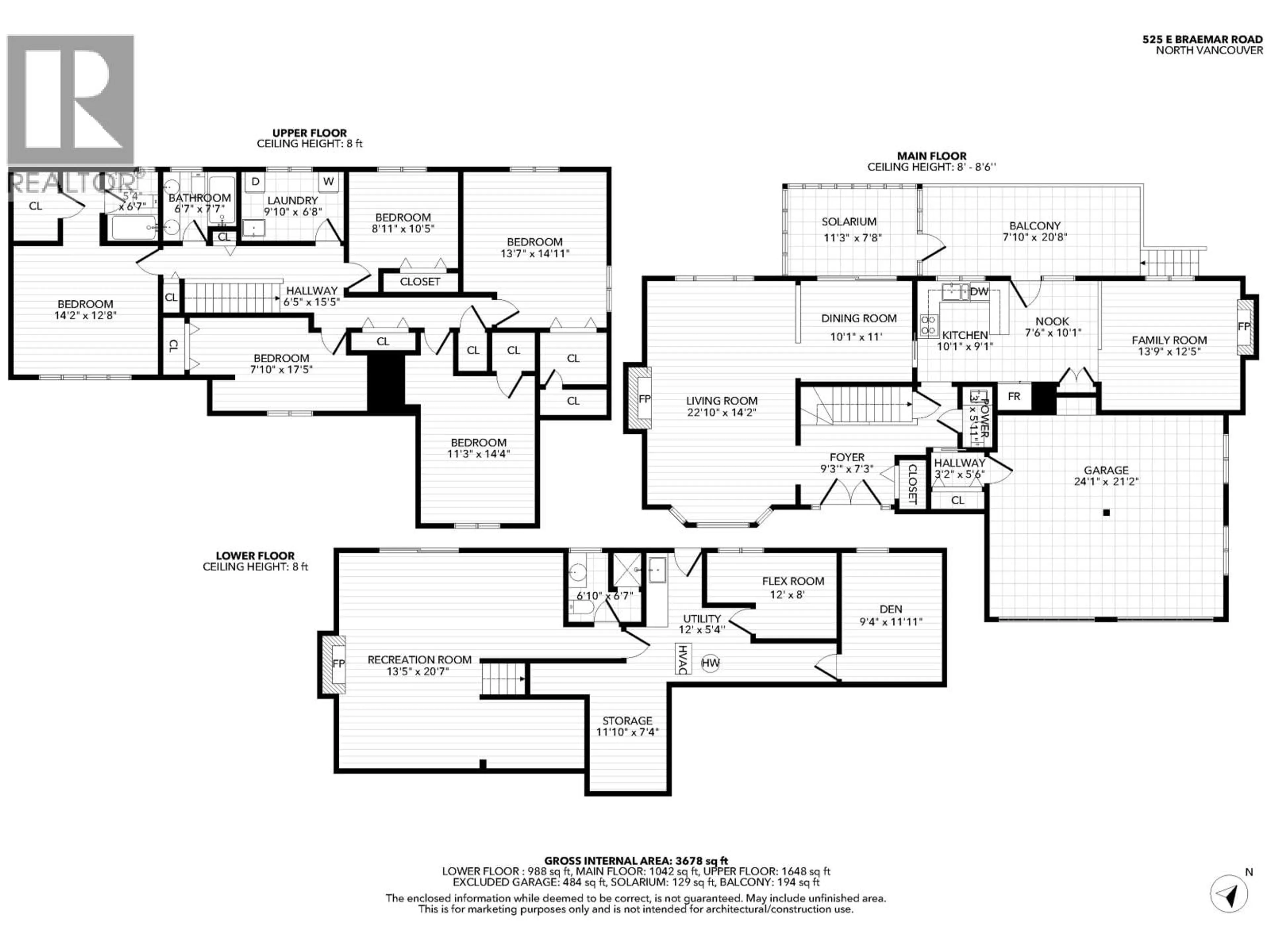 Floor plan for 525 BRAEMAR ROAD, North Vancouver British Columbia V7N4C4