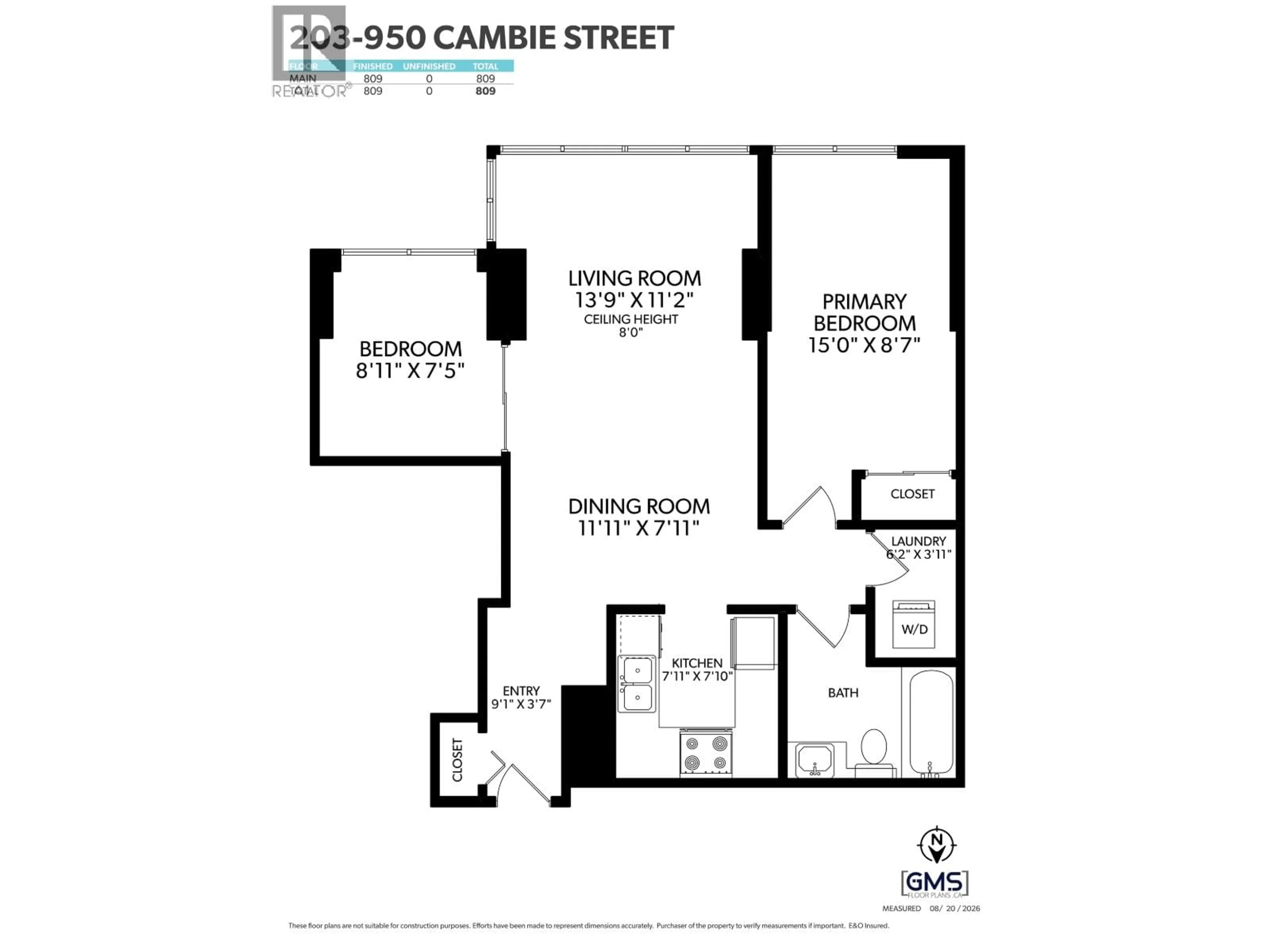 Floor plan for 203 - 950 CAMBIE STREET, Vancouver British Columbia V6B5X5