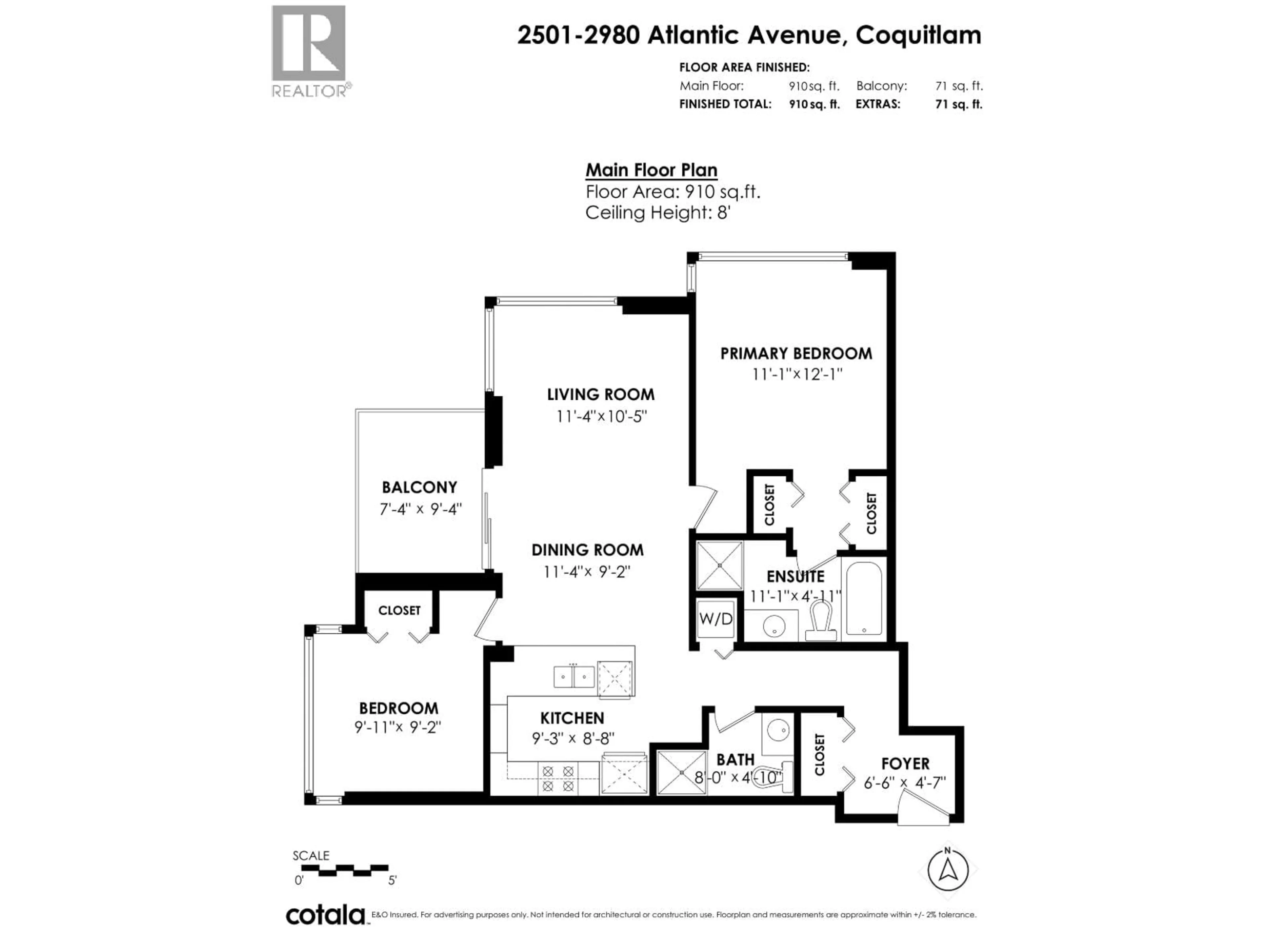 Floor plan for 2501 - 2980 ATLANTIC AVENUE, Coquitlam British Columbia V3B0G2