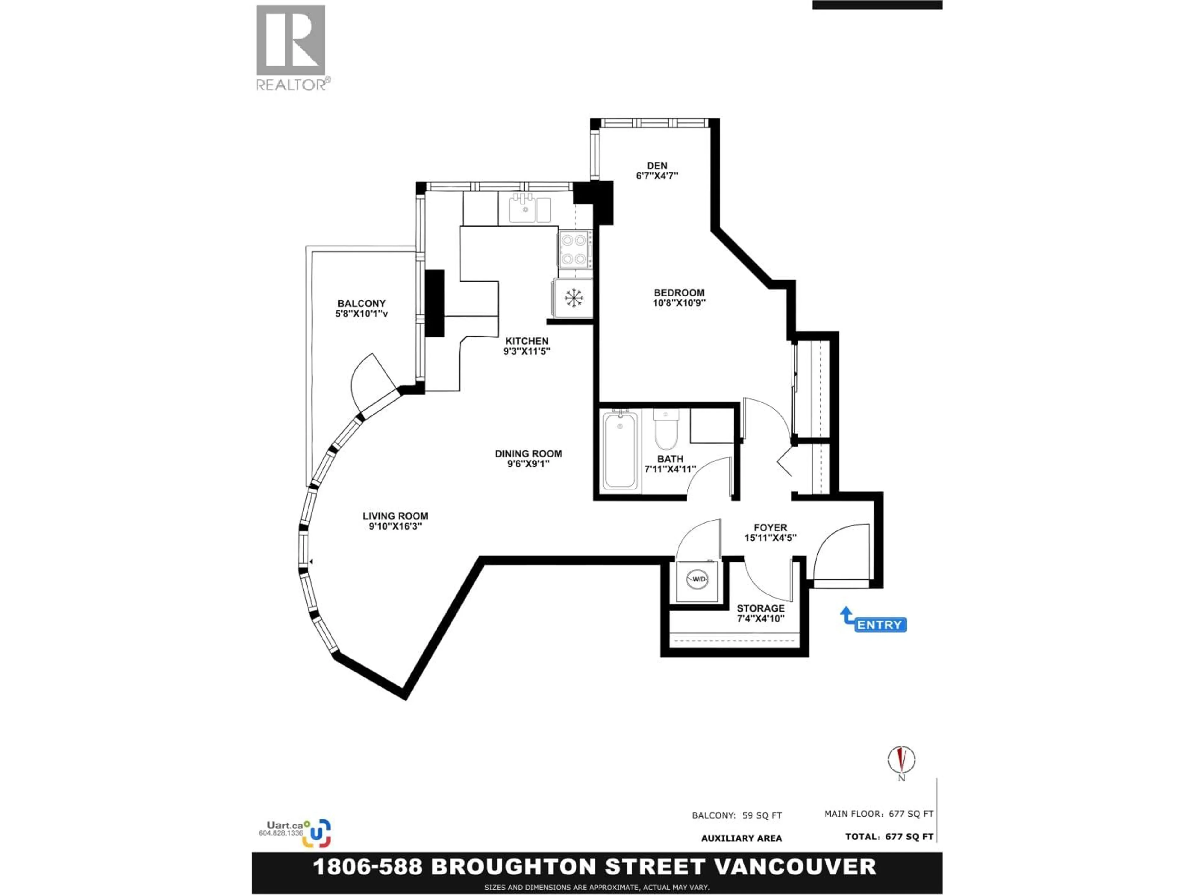 Floor plan for 1806 - 588 BROUGHTON STREET, Vancouver British Columbia V6G3E3