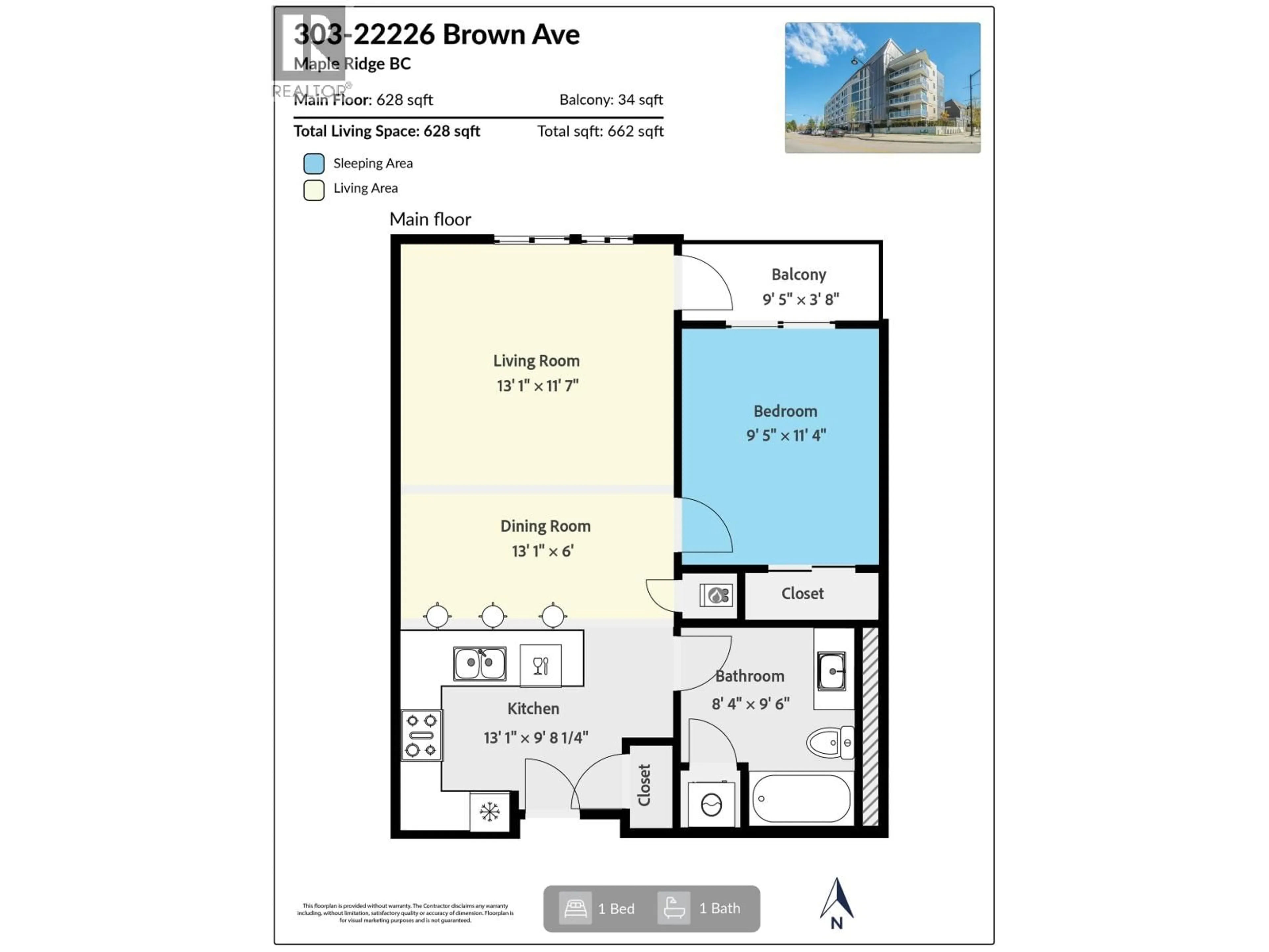 Floor plan for 303 - 22226 BROWN AVENUE, Maple Ridge British Columbia V2X4R2