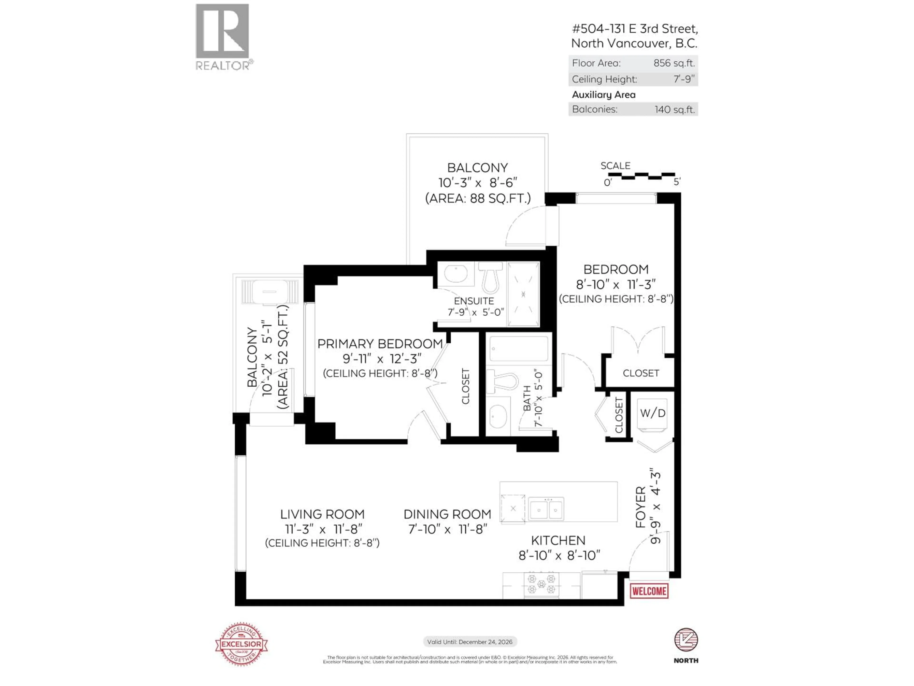 Floor plan for 504 - 131 3RD STREET, North Vancouver British Columbia V7L0E3