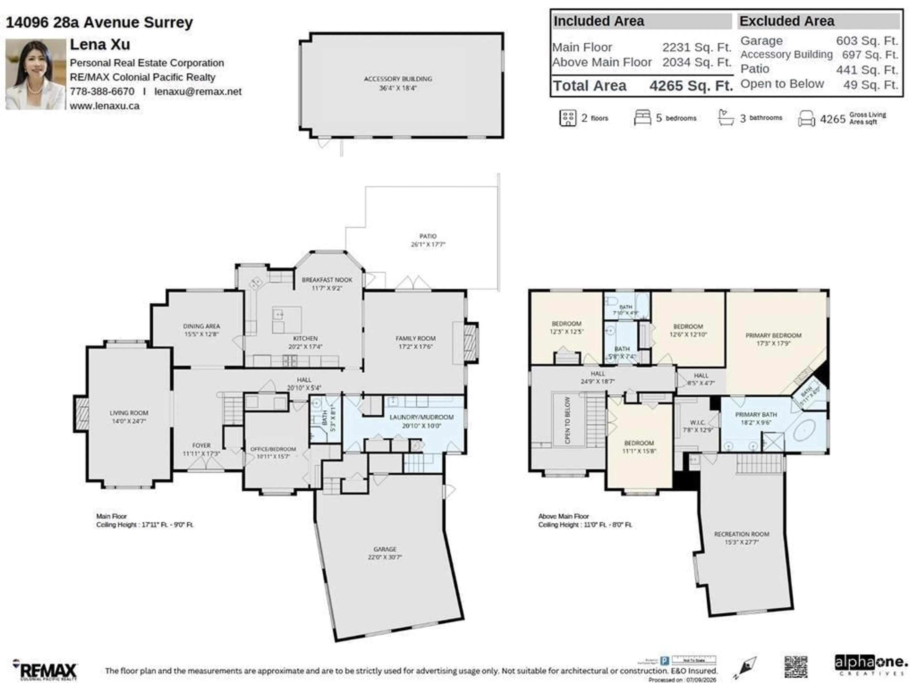 Floor plan for 14096 28A AVENUE, Surrey British Columbia V4P2H8