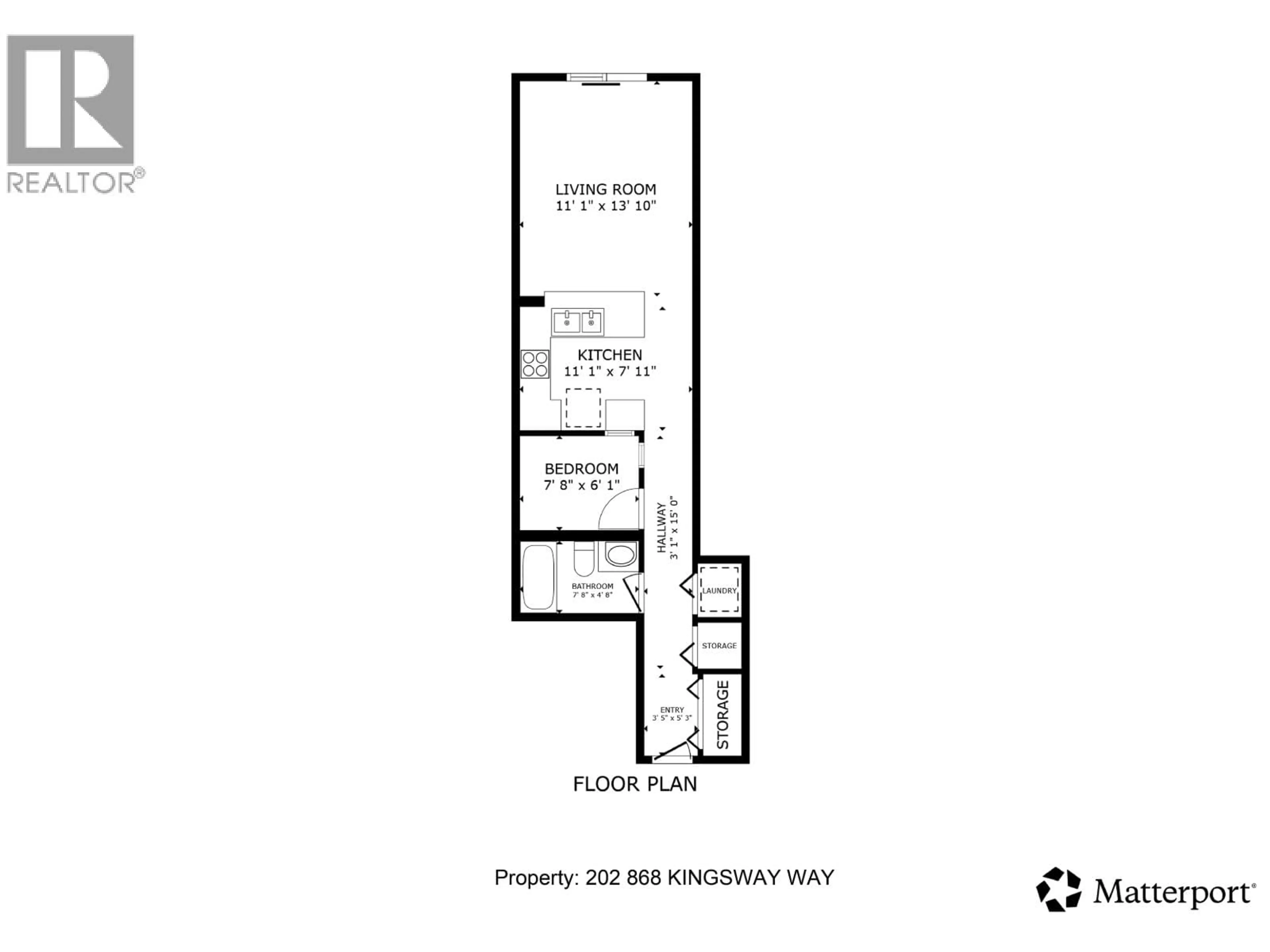 Floor plan for 202 - 868 KINGSWAY, Vancouver British Columbia V5V3C3
