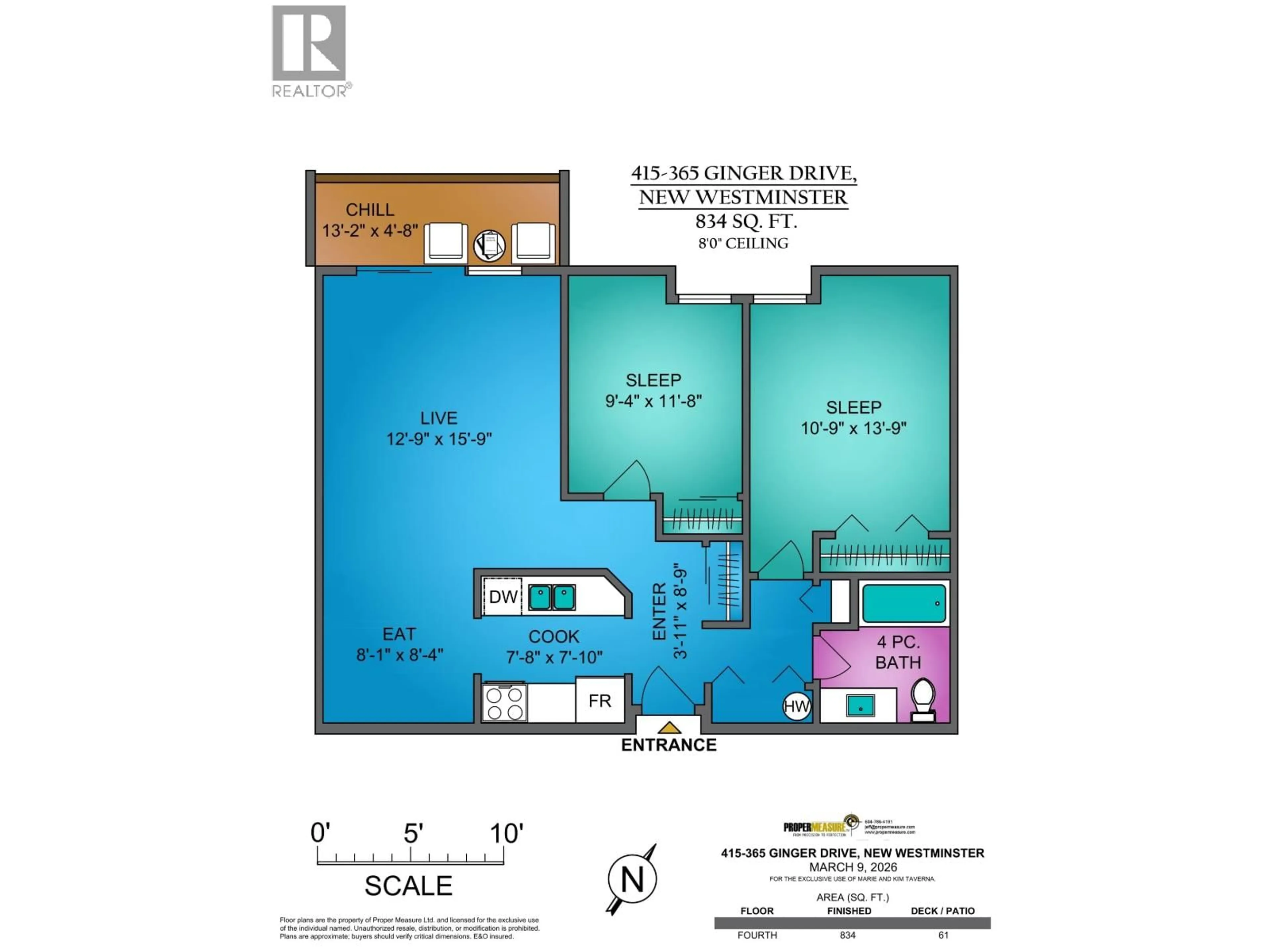 Floor plan for 415 - 365 GINGER DRIVE, New Westminster British Columbia V3L5L5