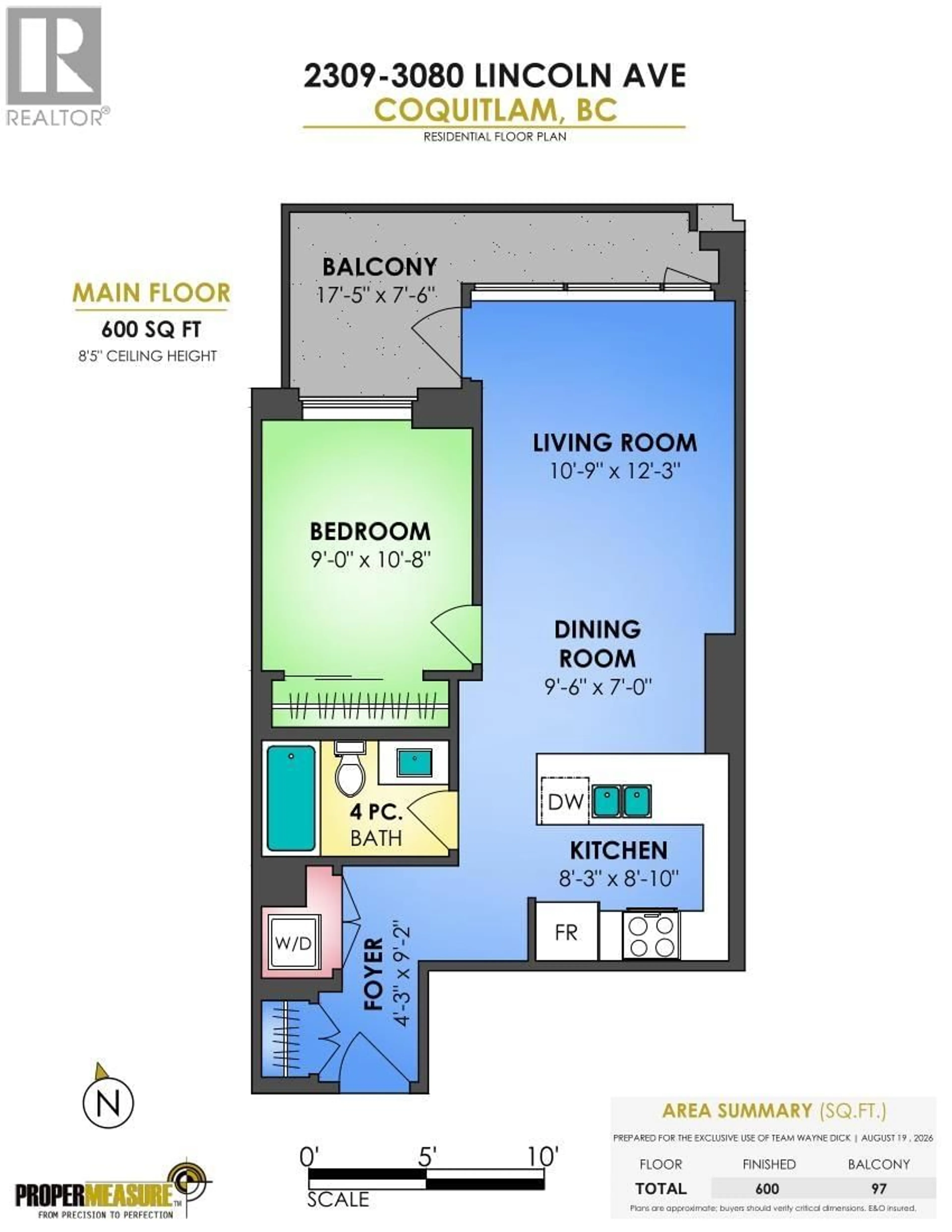 Floor plan for 2309 - 3080 LINCOLN AVENUE, Coquitlam British Columbia V3B0L9