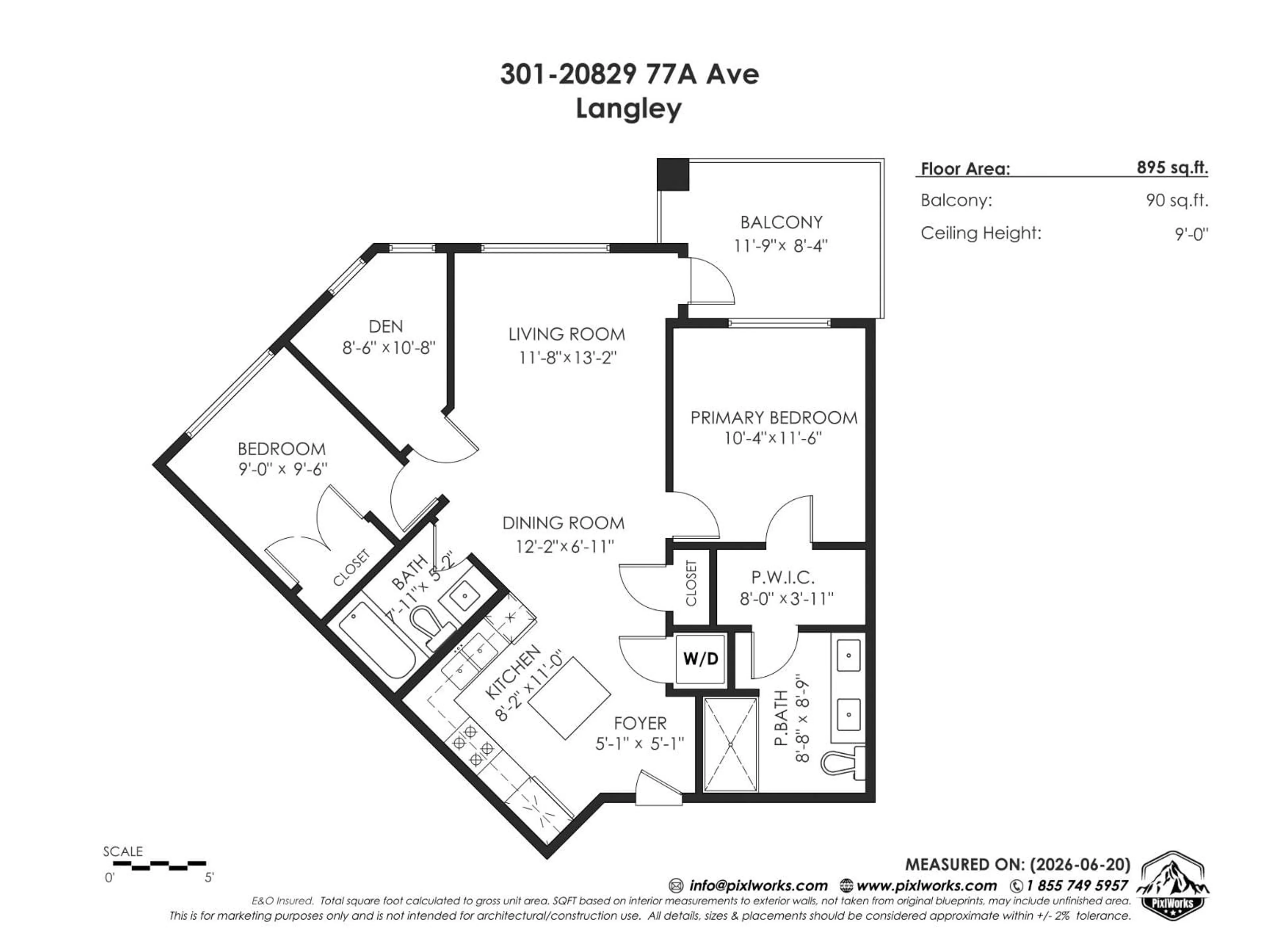 Floor plan for 301 - 20829 77A AVENUE, Langley British Columbia V2Y0Y5