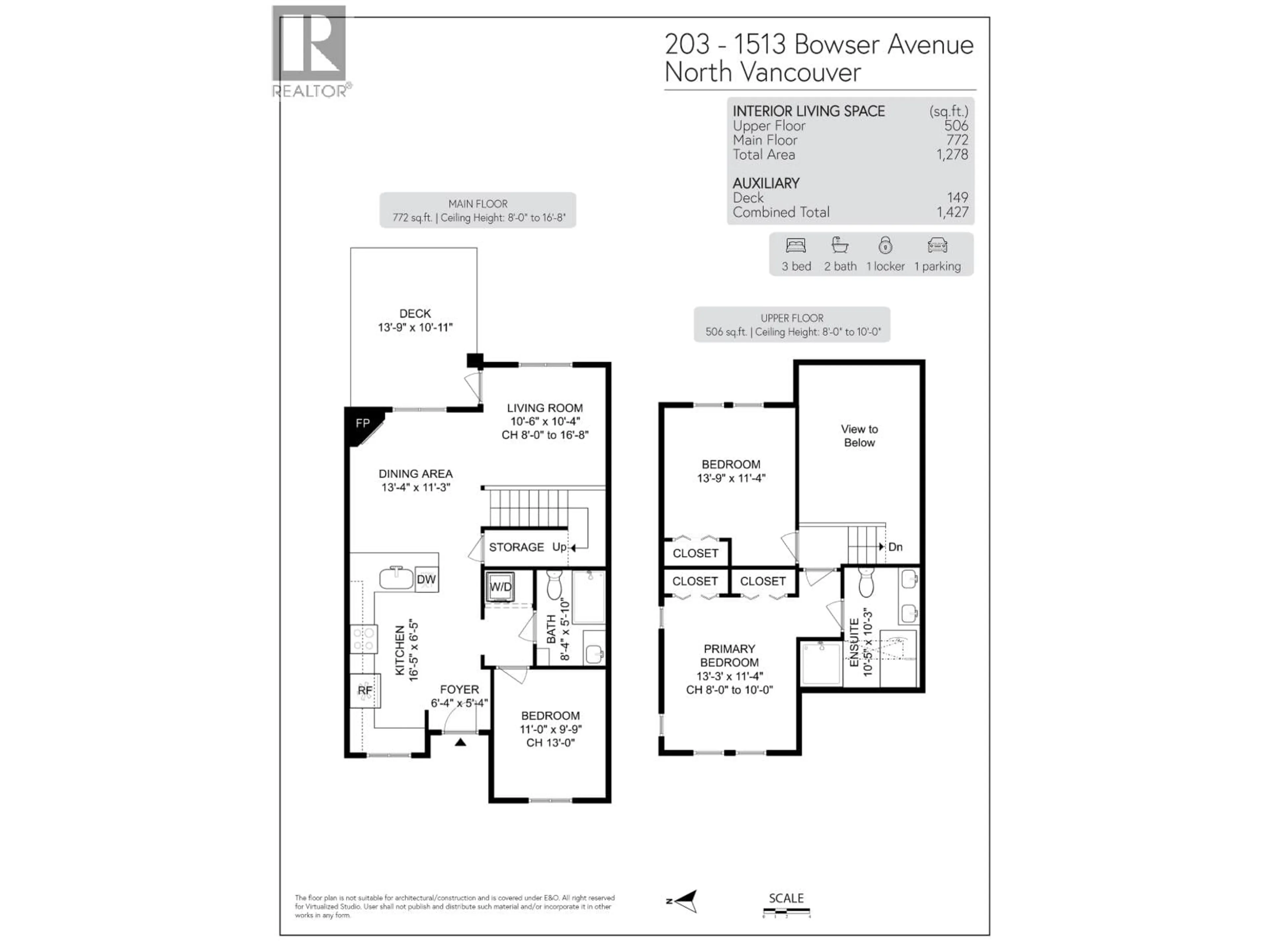 Floor plan for 203 - 1513 BOWSER AVENUE, North Vancouver British Columbia V7P2Y4