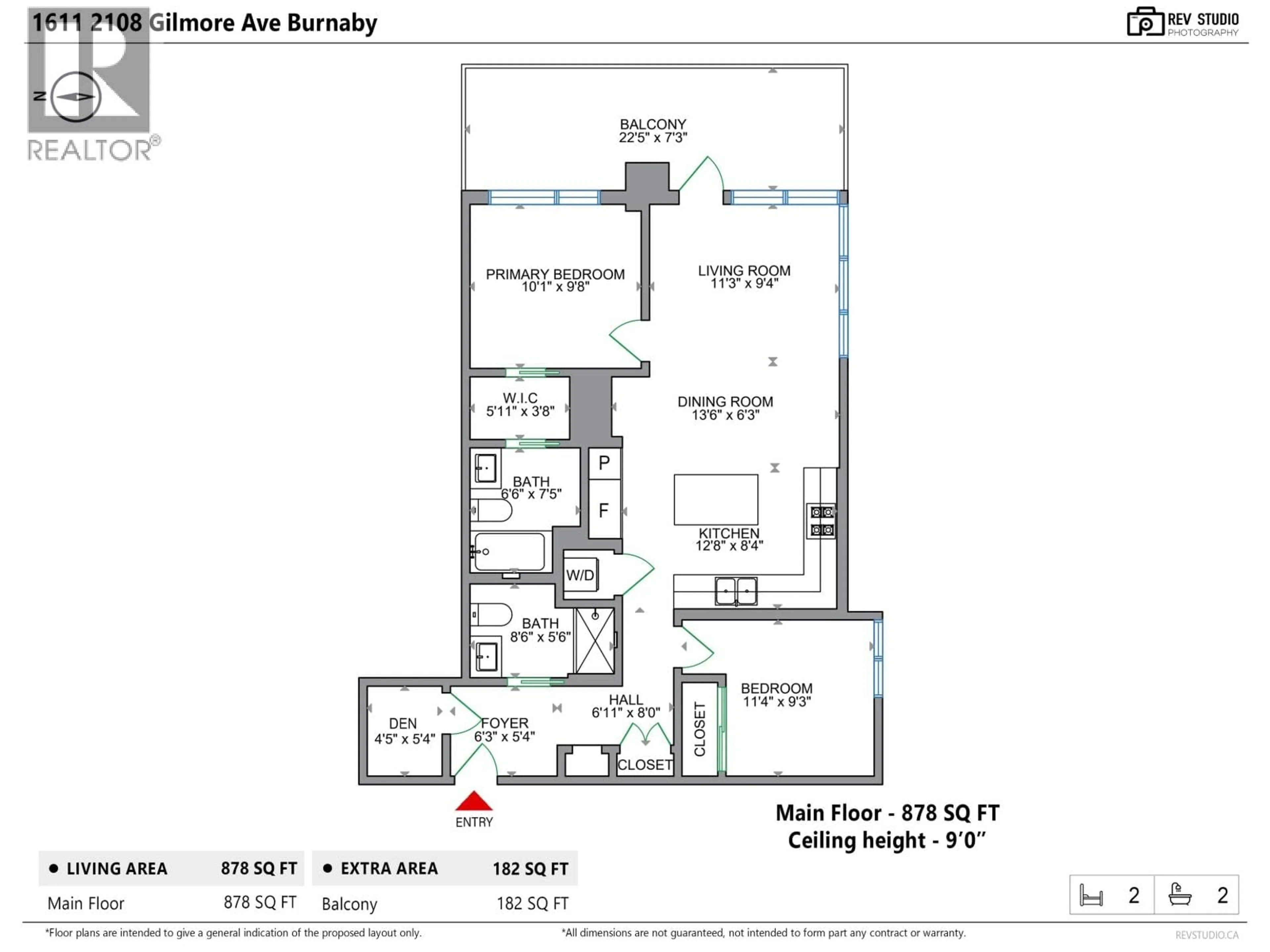 Floor plan for 1611 - 2108 GILMORE AVENUE, Burnaby British Columbia V5C0N8