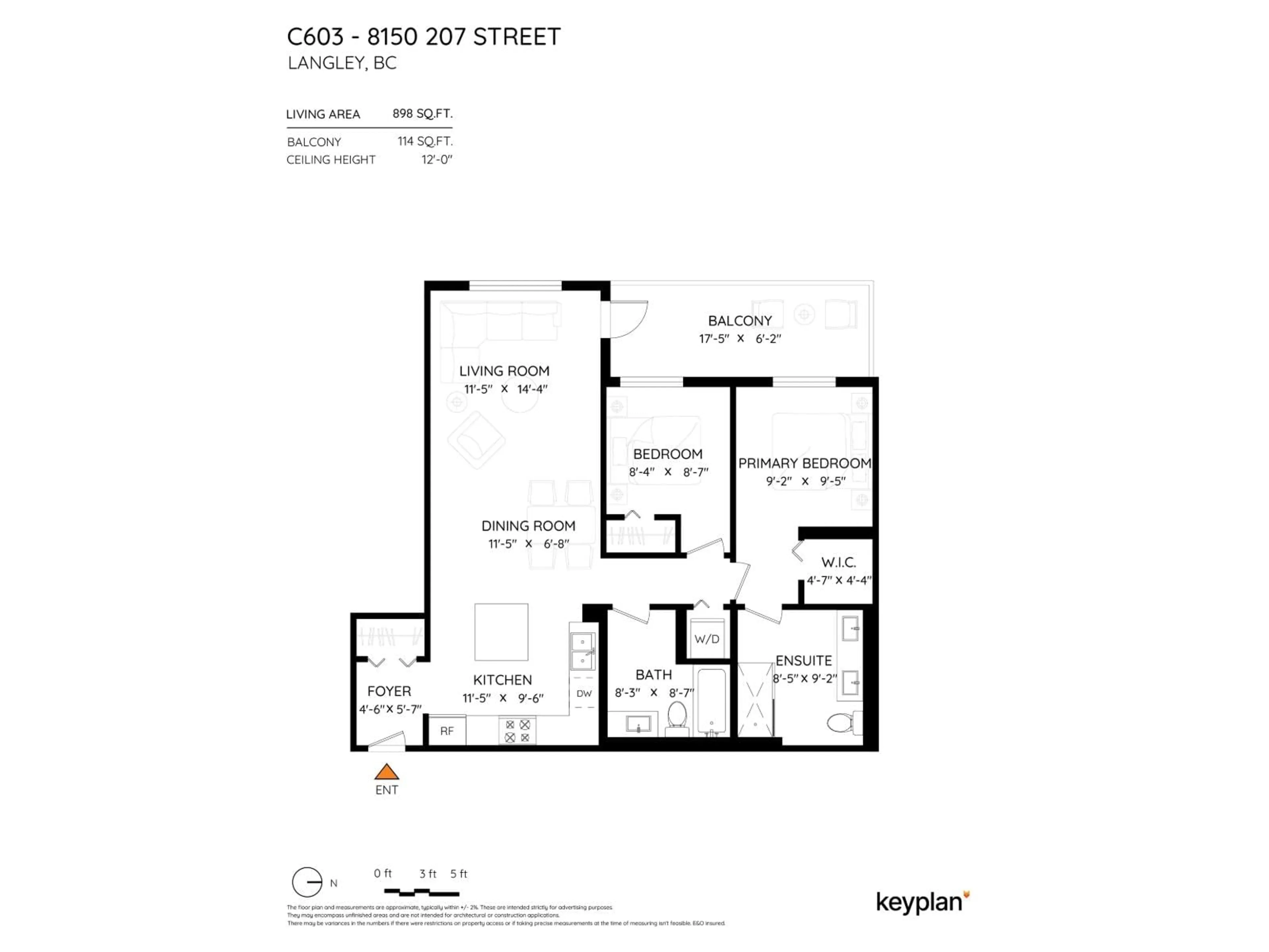 Floor plan for C603 - 8150 207 STREET, Langley British Columbia V2Y4J4