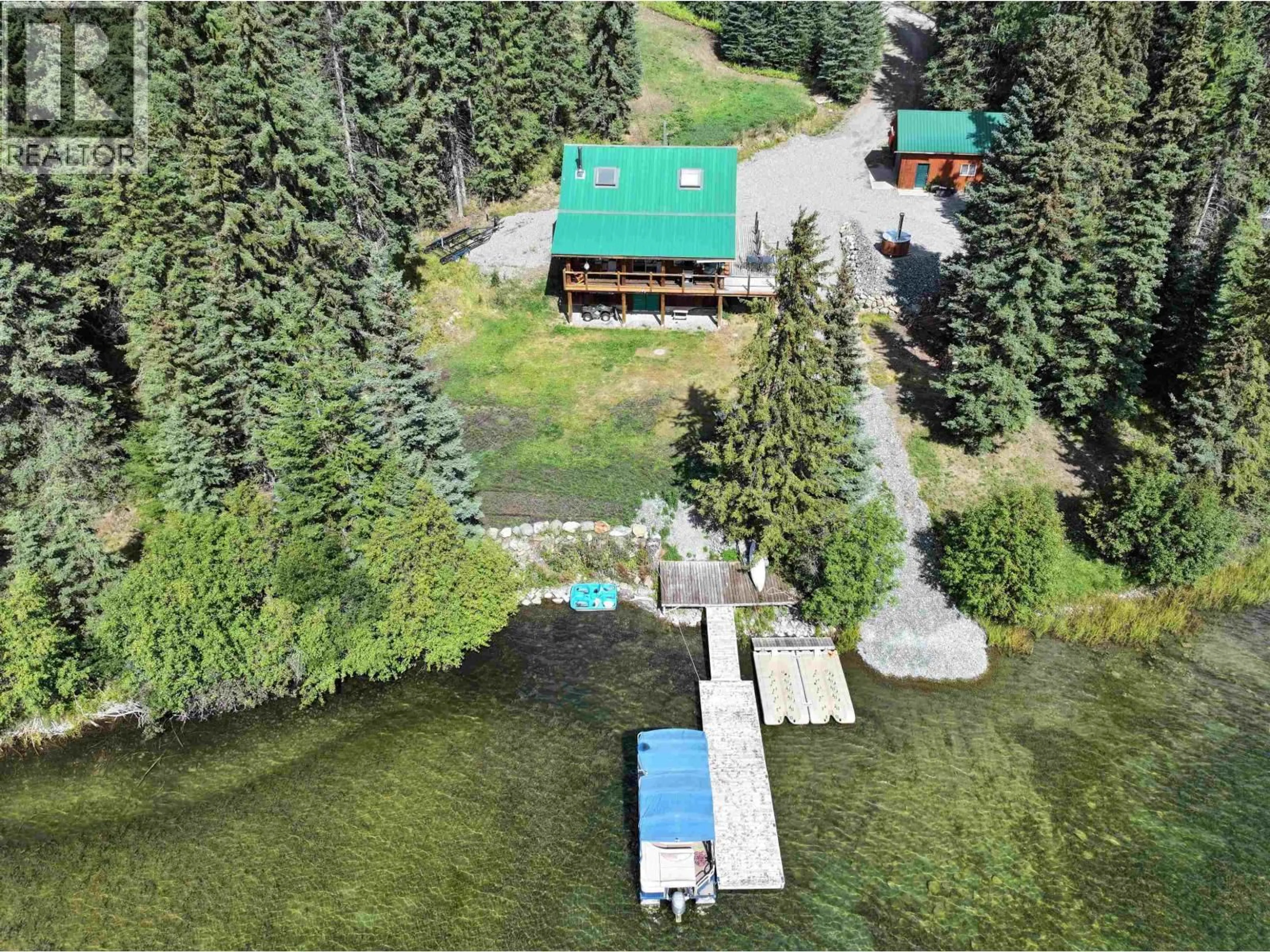 A pic from outside/outdoor area/front of a property/back of a property/a pic from drone, unknown for 8246 CENTENNIAL ROAD, Bridge Lake British Columbia V0K1X2