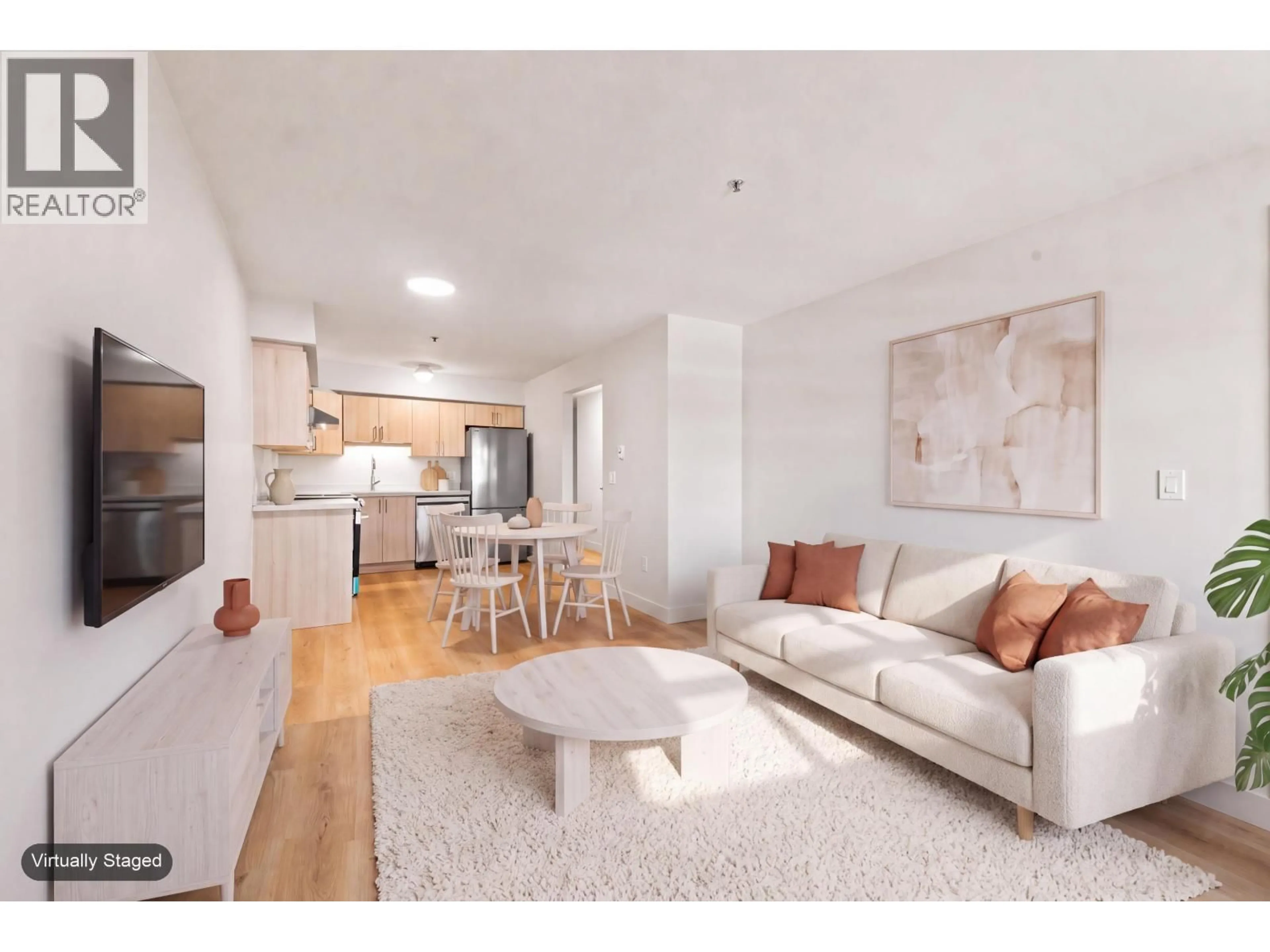 Living room with furniture, wood/laminate floor for 301 - 2928 COMMERCIAL DRIVE, Vancouver British Columbia V5N4C9
