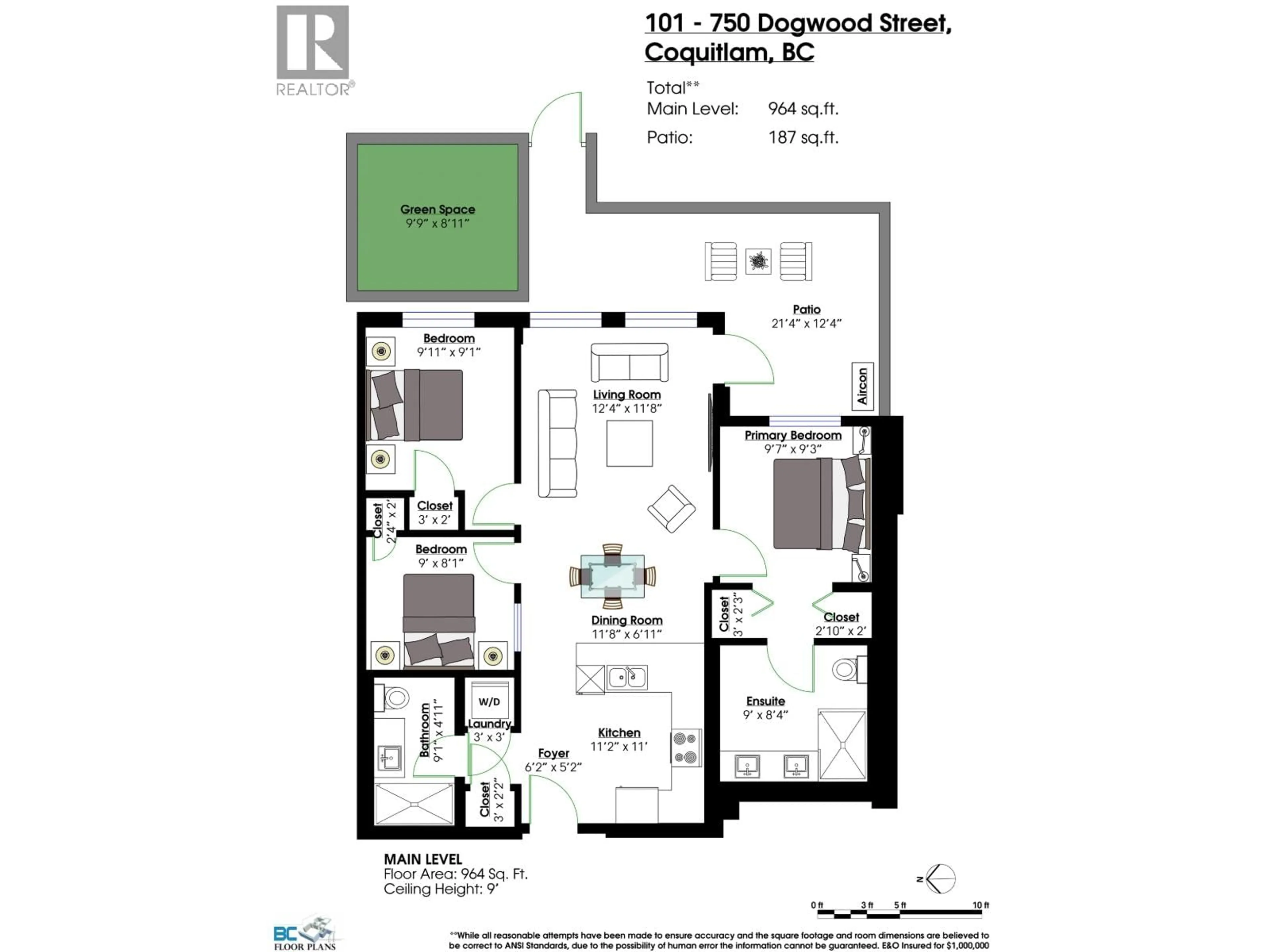 Floor plan for 101 - 750 DOGWOOD STREET, Coquitlam British Columbia V3J4B7