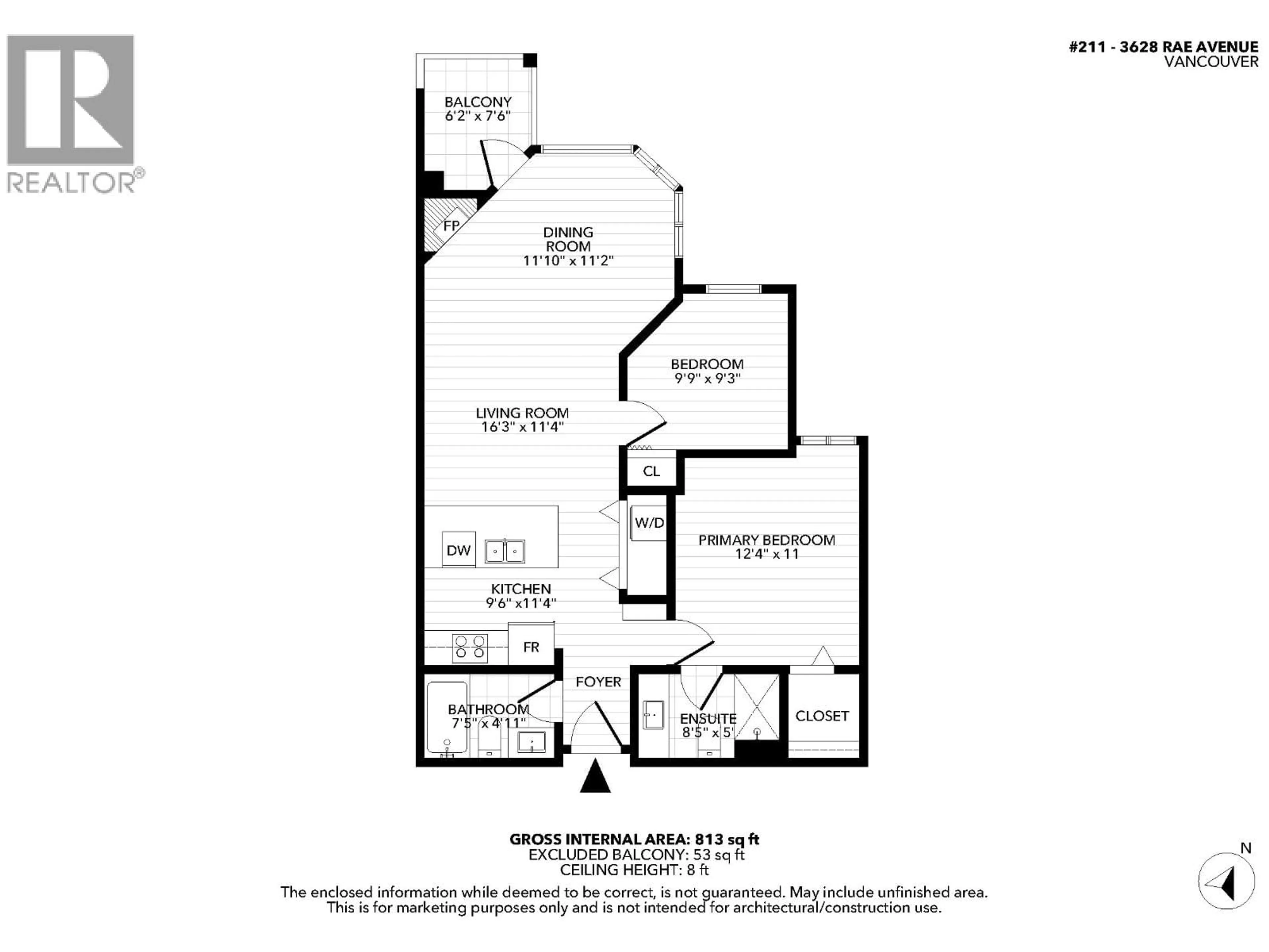 Floor plan for 211 - 3628 RAE AVENUE, Vancouver British Columbia V5R2P5