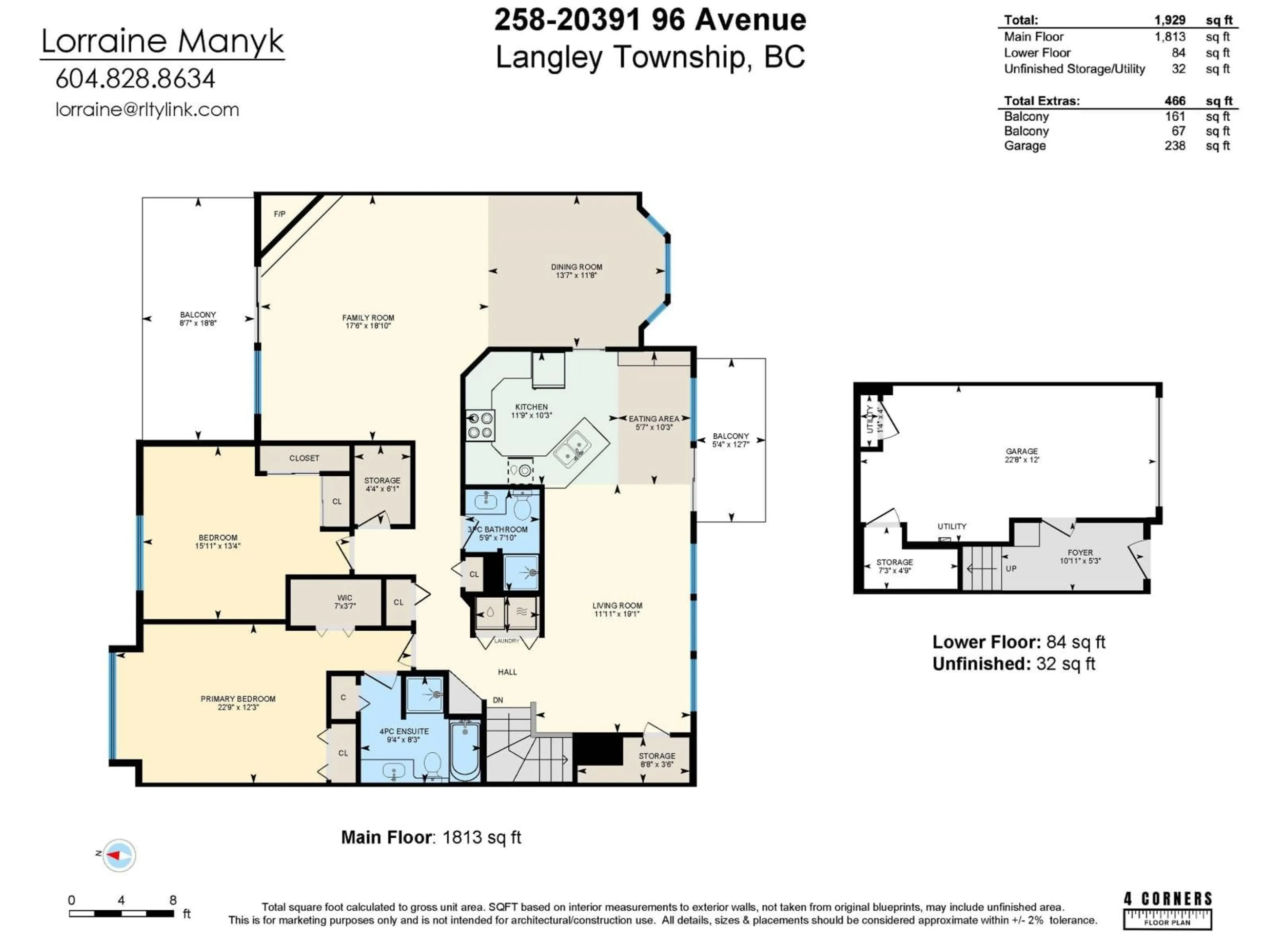Floor plan for 258 - 20391 96 AVENUE, Langley British Columbia V1M2L2
