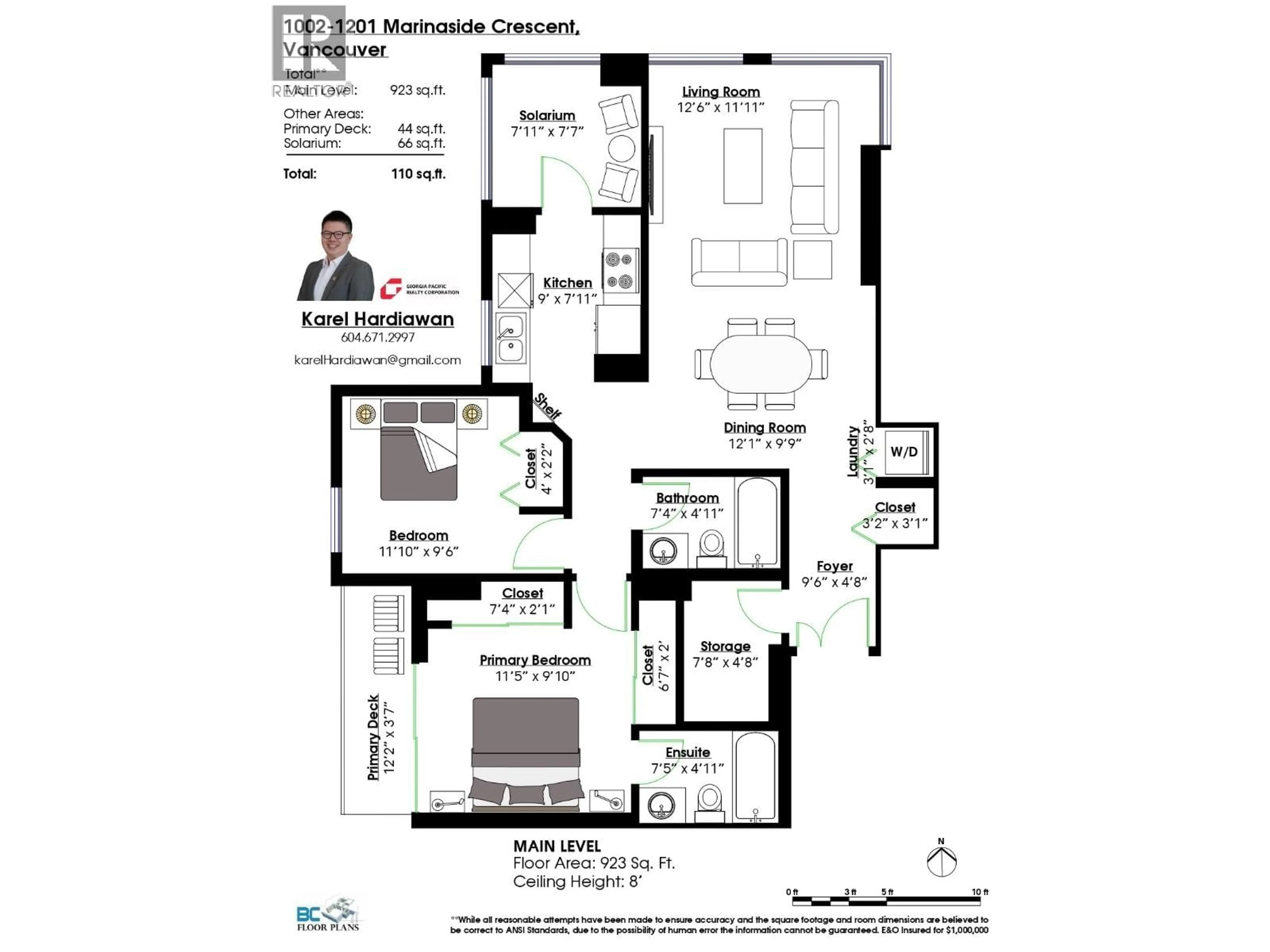Floor plan for 1002 - 1201 MARINASIDE CRESCENT, Vancouver British Columbia V6Z2V2
