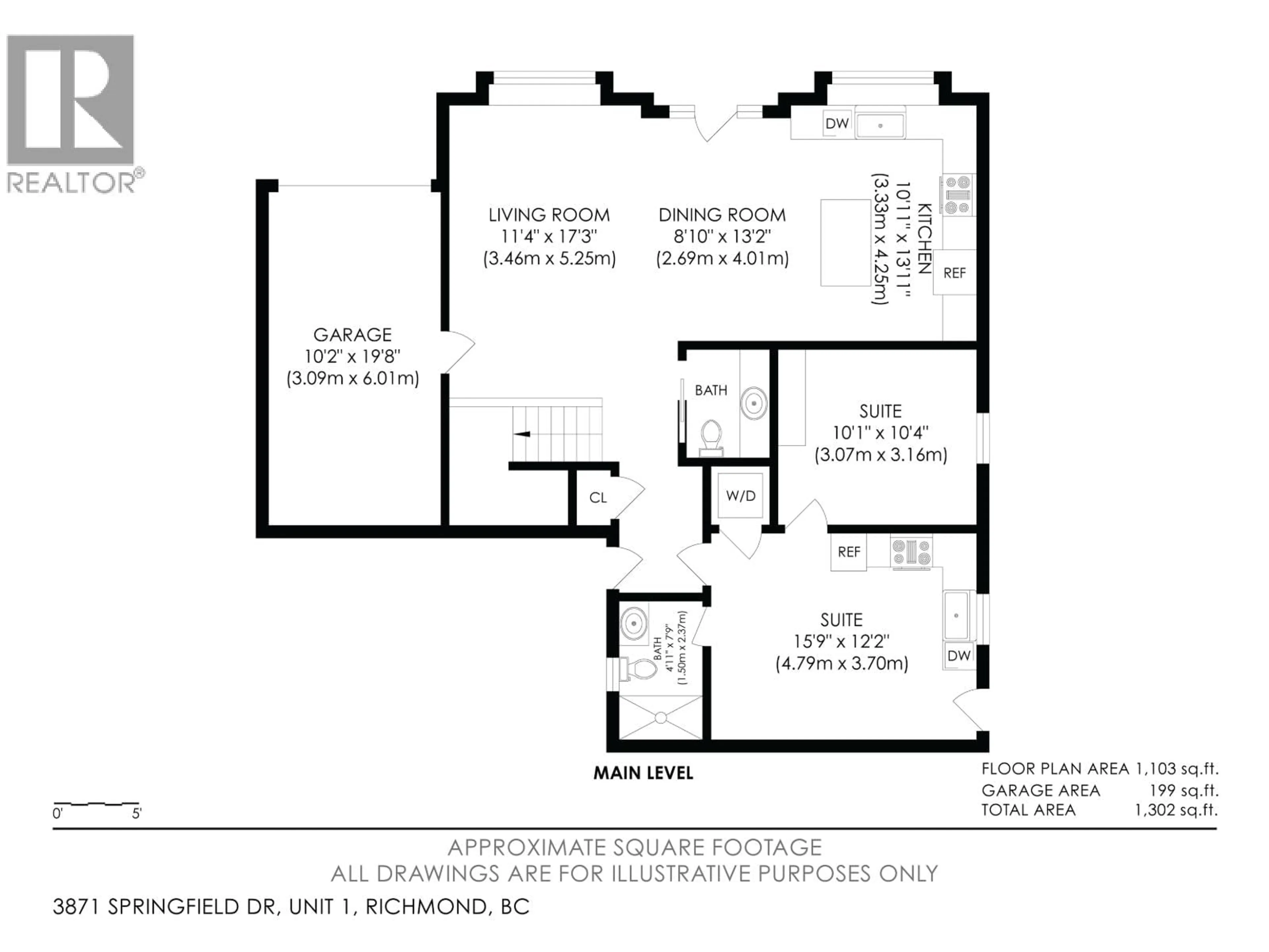 Floor plan for 1 - 3871 SPRINGFIELD DRIVE, Richmond British Columbia V7E1Z3