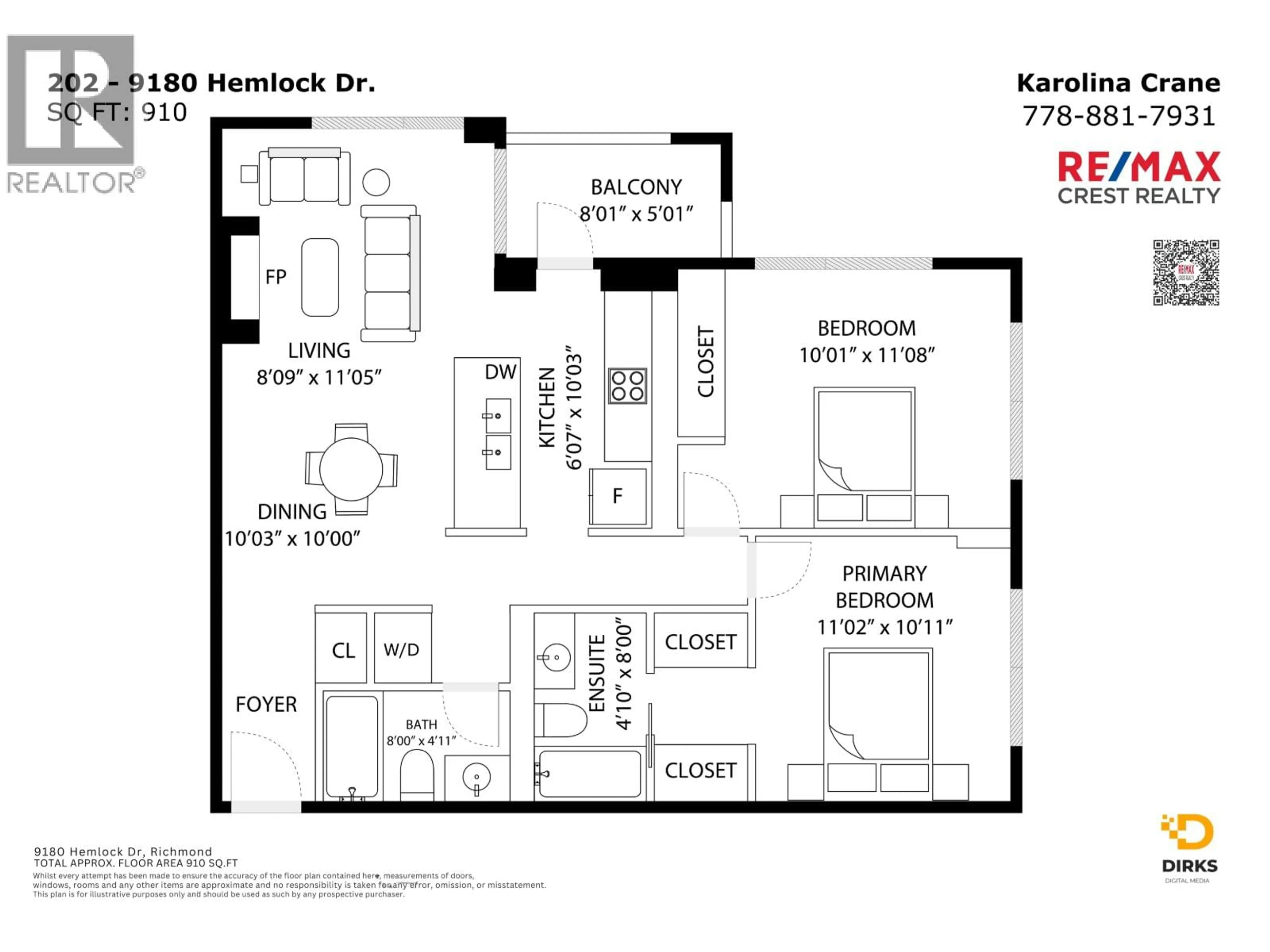 Floor plan for 202 - 9180 HEMLOCK DRIVE, Richmond British Columbia V6Y4J5