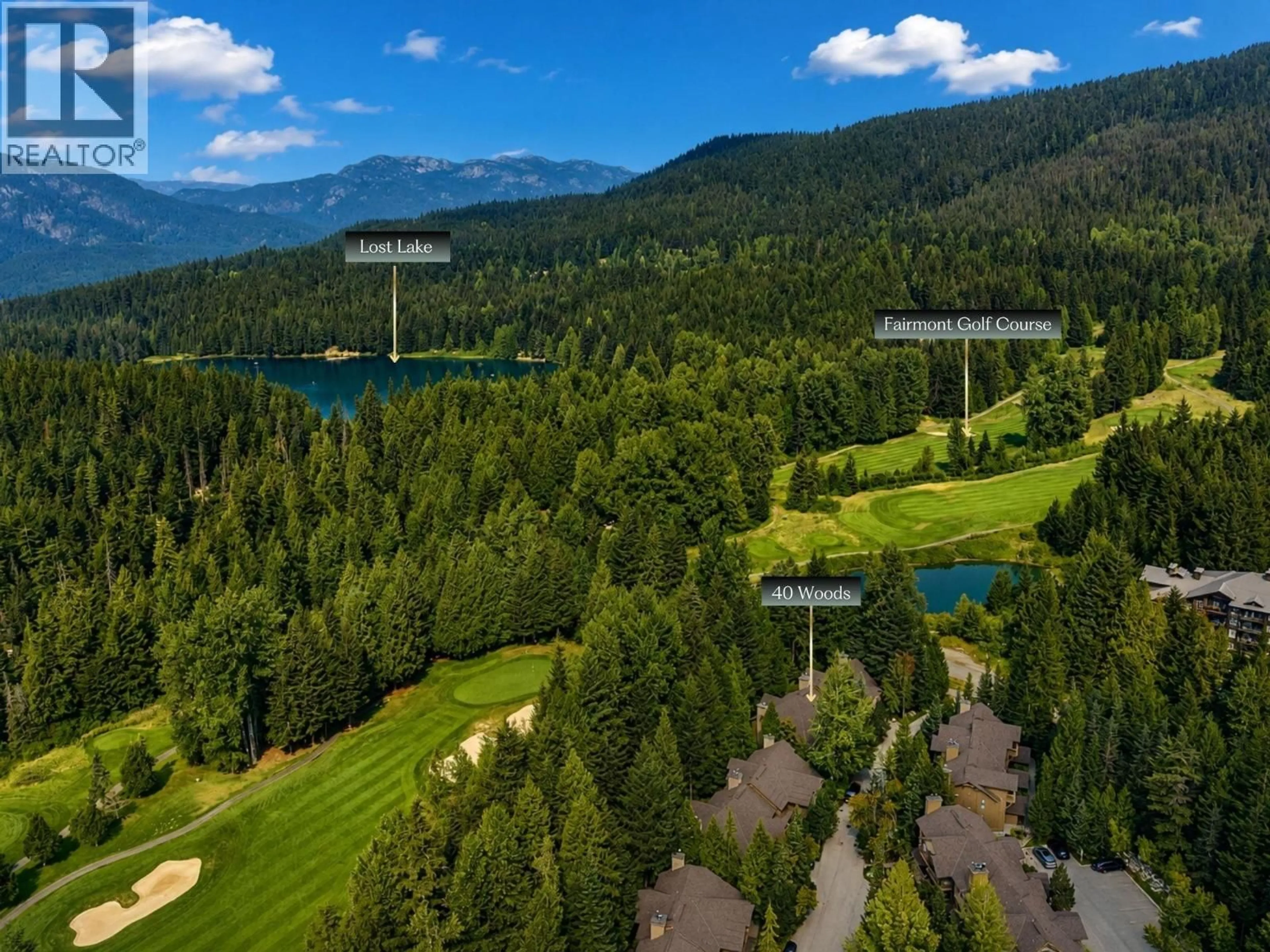 A pic from outside/outdoor area/front of a property/back of a property/a pic from drone, forest/trees view for 40 - 4652 BLACKCOMB WAY, Whistler British Columbia V8E0X2