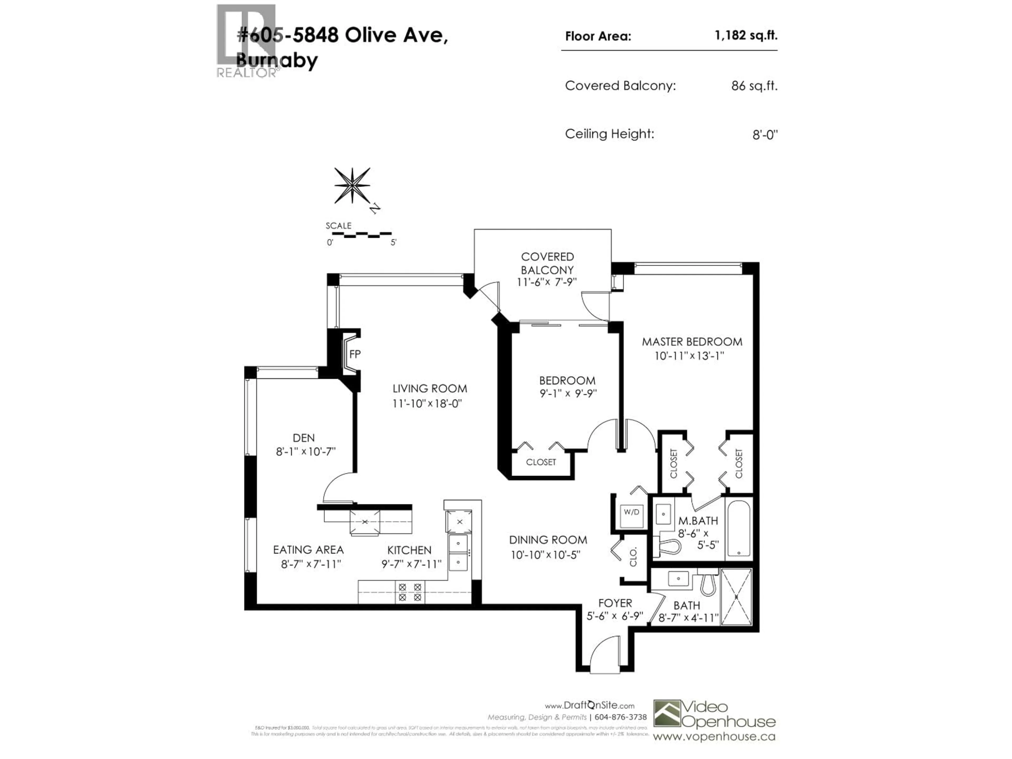 Floor plan for 605 - 5848 OLIVE AVENUE, Burnaby British Columbia V5H4V6