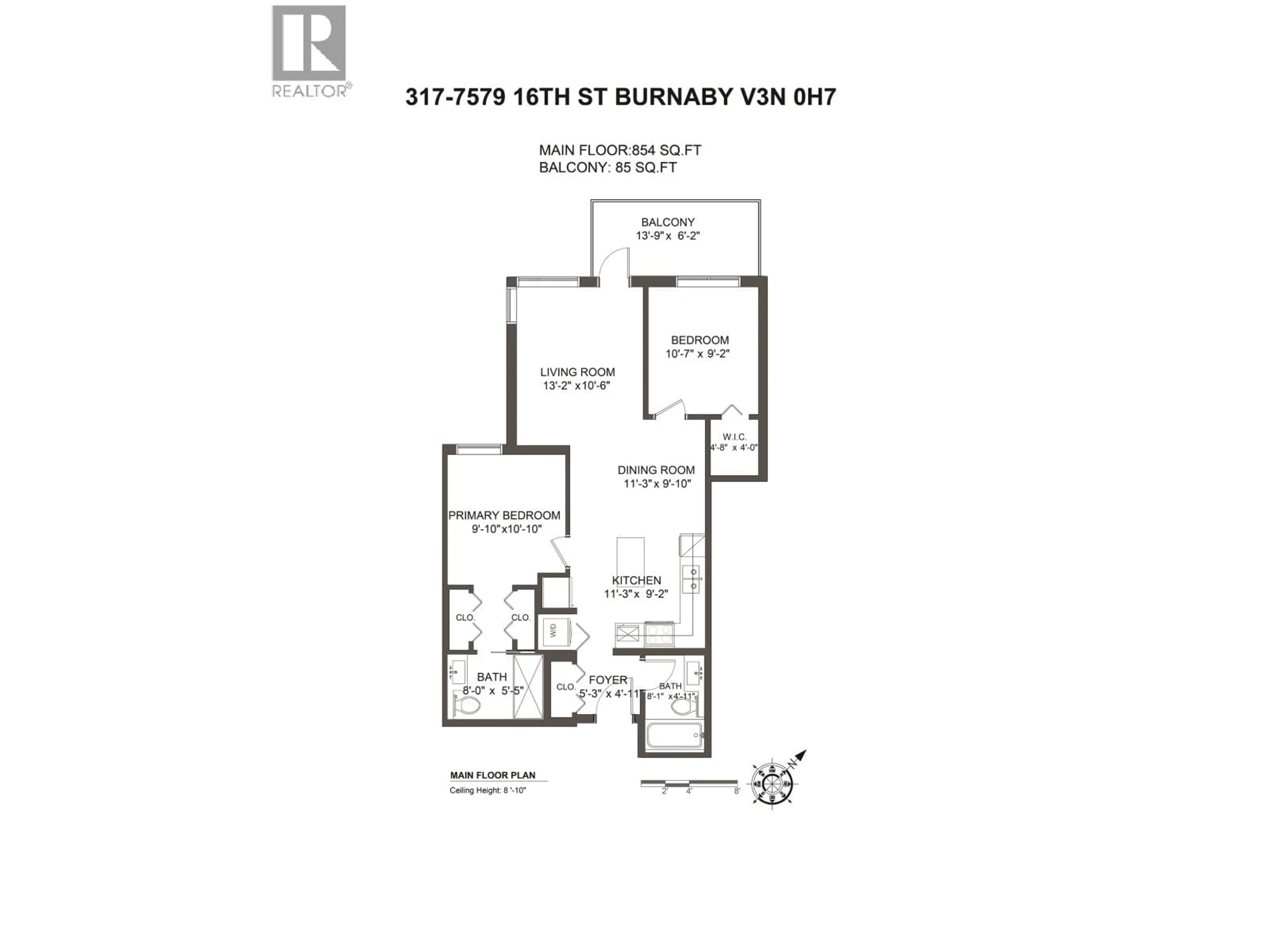 Floor plan for 317 - 7579 16TH STREET, Burnaby British Columbia V3N0H7