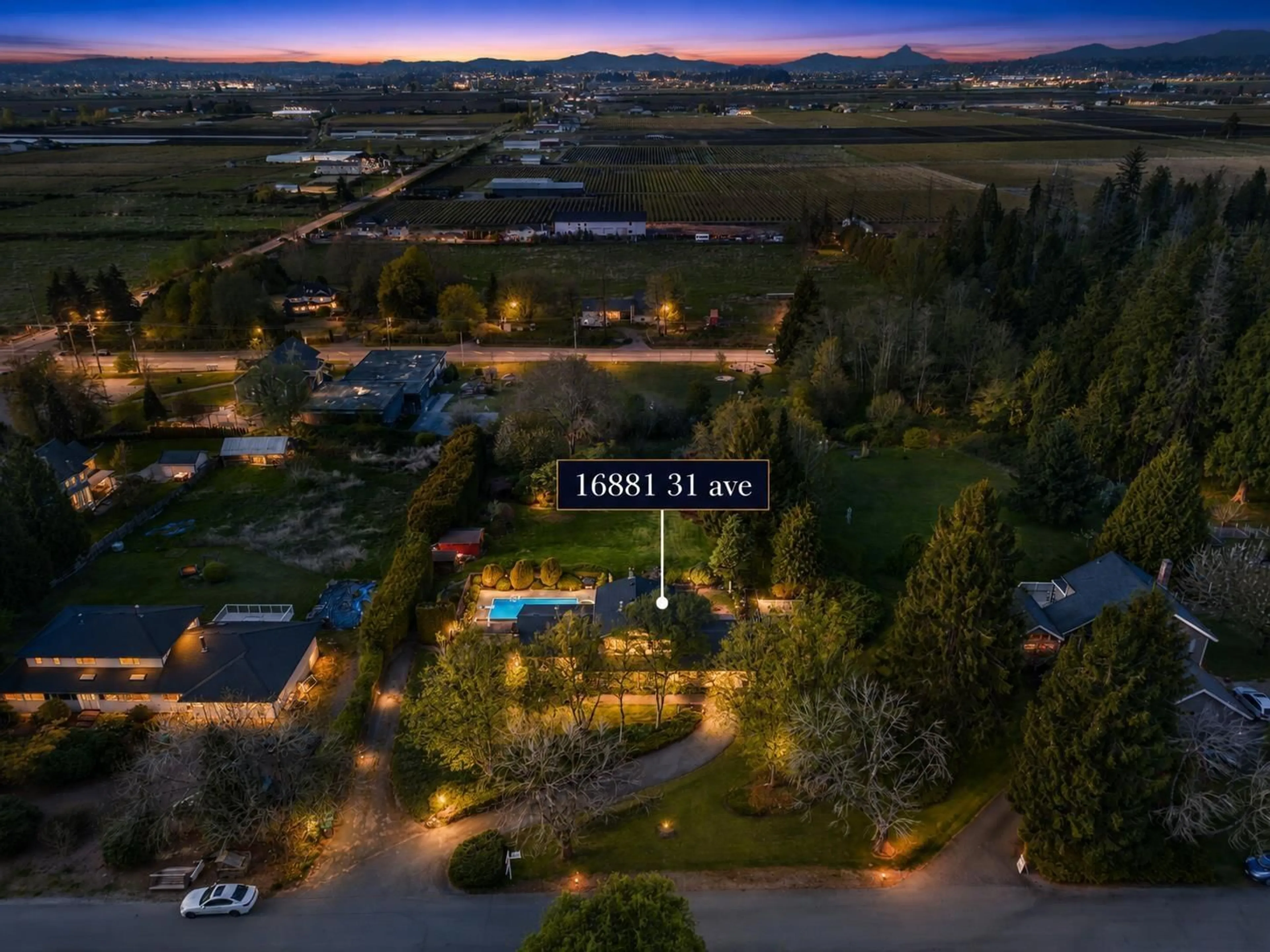 A pic from outside/outdoor area/front of a property/back of a property/a pic from drone, mountain view for 16881 31 AVENUE, Surrey British Columbia V3S0A6