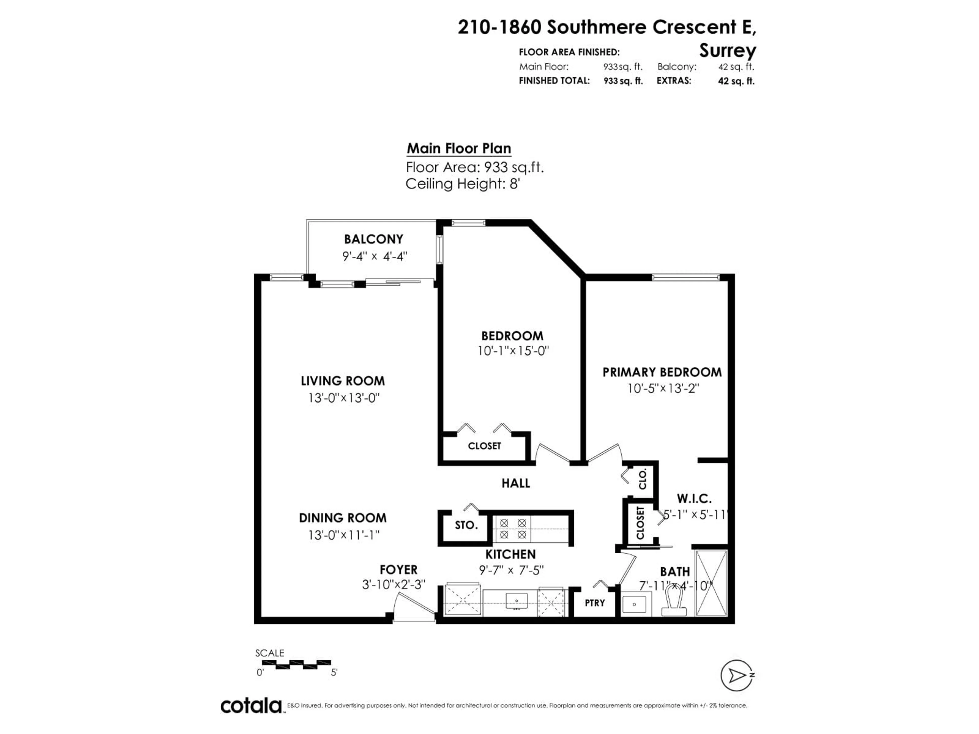 Floor plan for 210 - 1860 SOUTHMERE CRESCENT EAST, Surrey British Columbia V4A6Y7