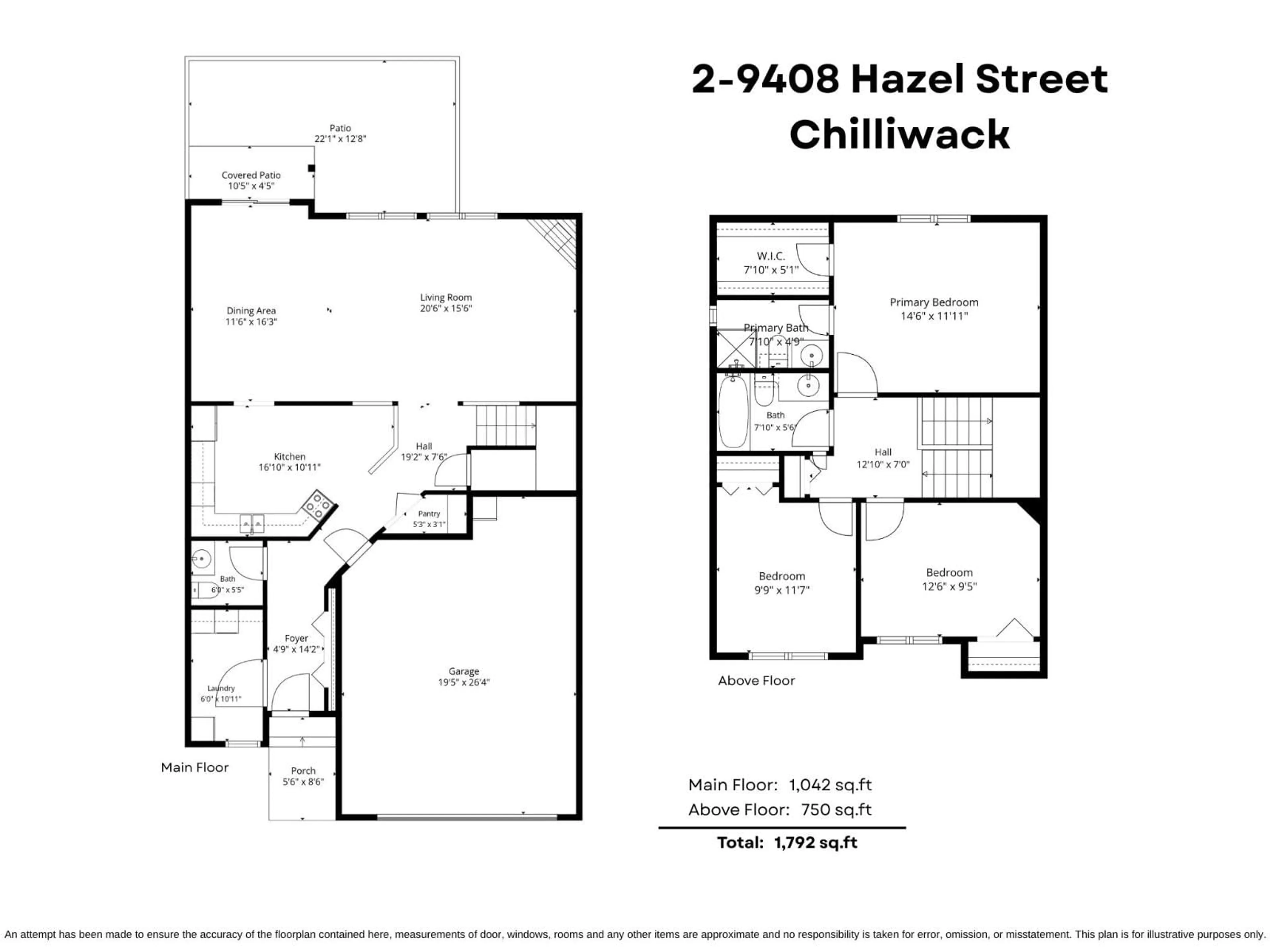 Floor plan for 2 - 9408 HAZEL STREET, Chilliwack British Columbia V2P5N1