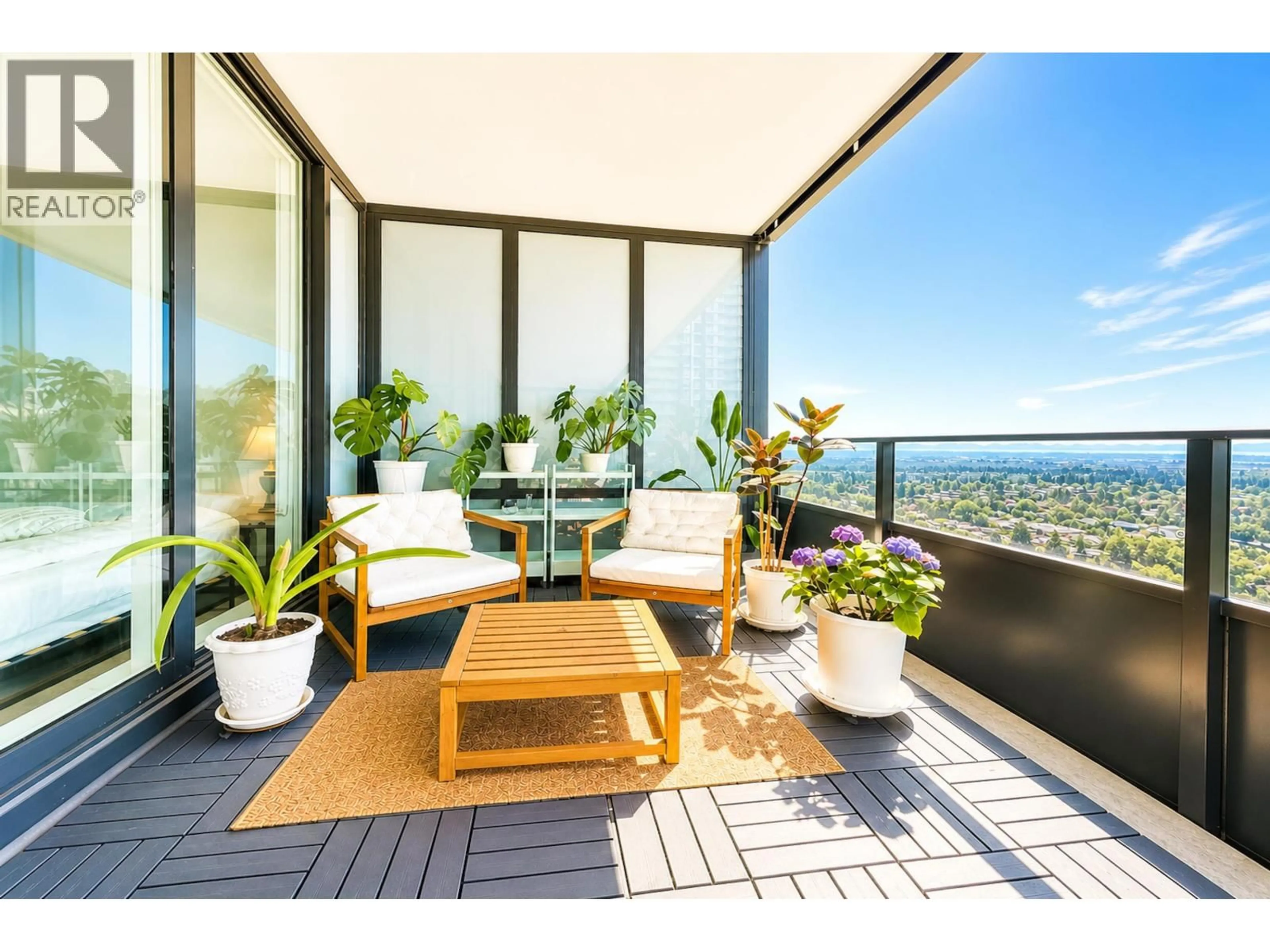 Patio, mountain view for 2101 - 6699 DUNBLANE AVENUE, Burnaby British Columbia V5H0J8