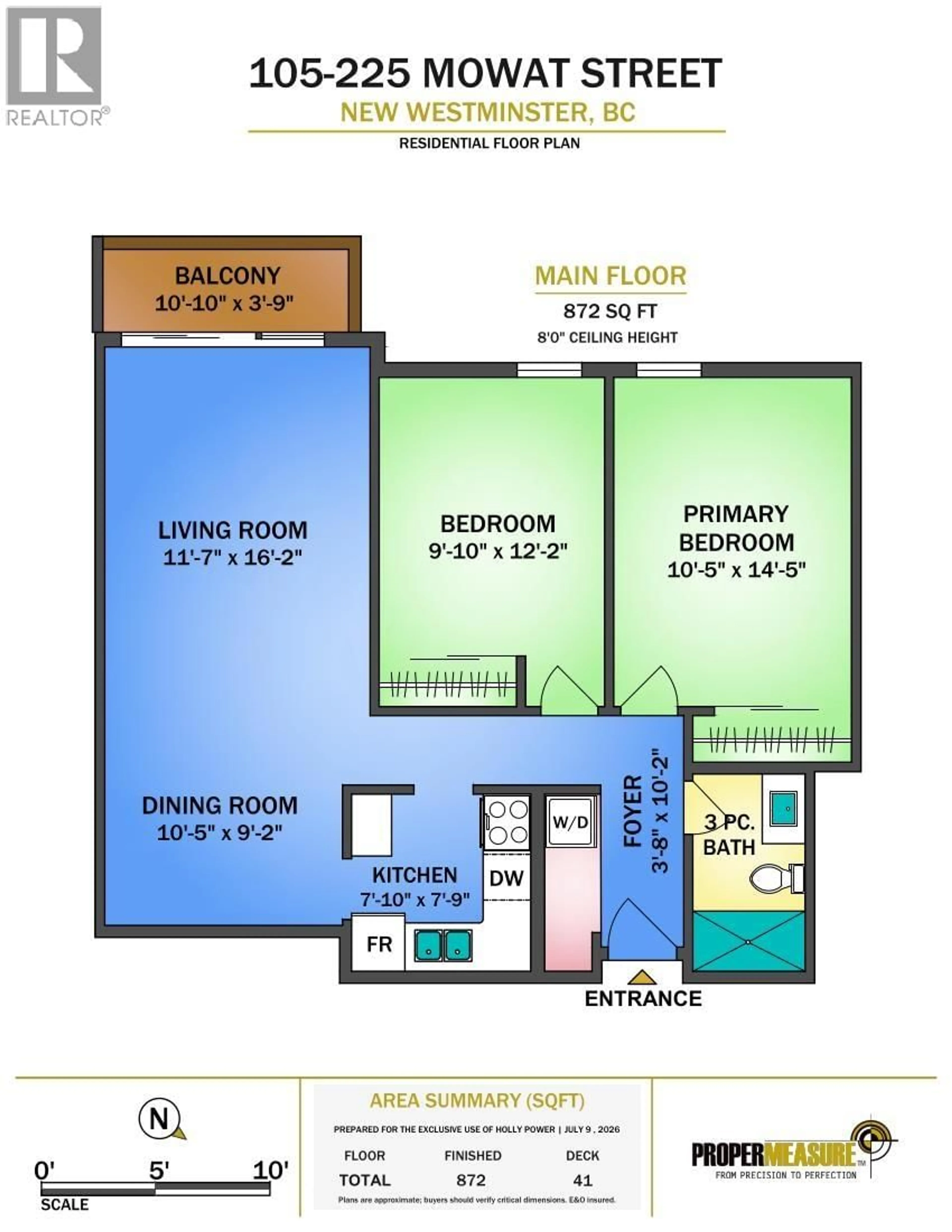 Floor plan for 105 - 225 MOWAT STREET, New Westminster British Columbia V3M4B1