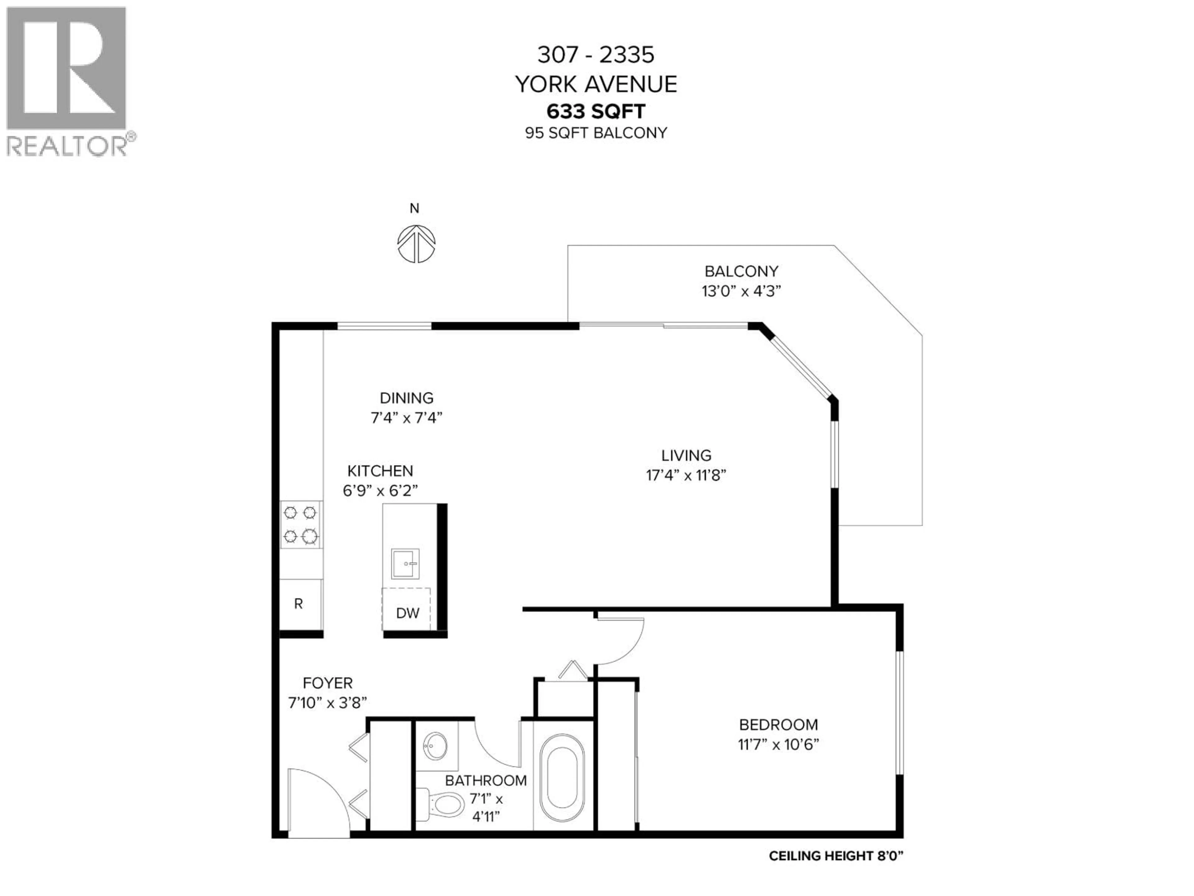 Floor plan for 307 - 2335 YORK AVENUE, Vancouver British Columbia V6K1C8
