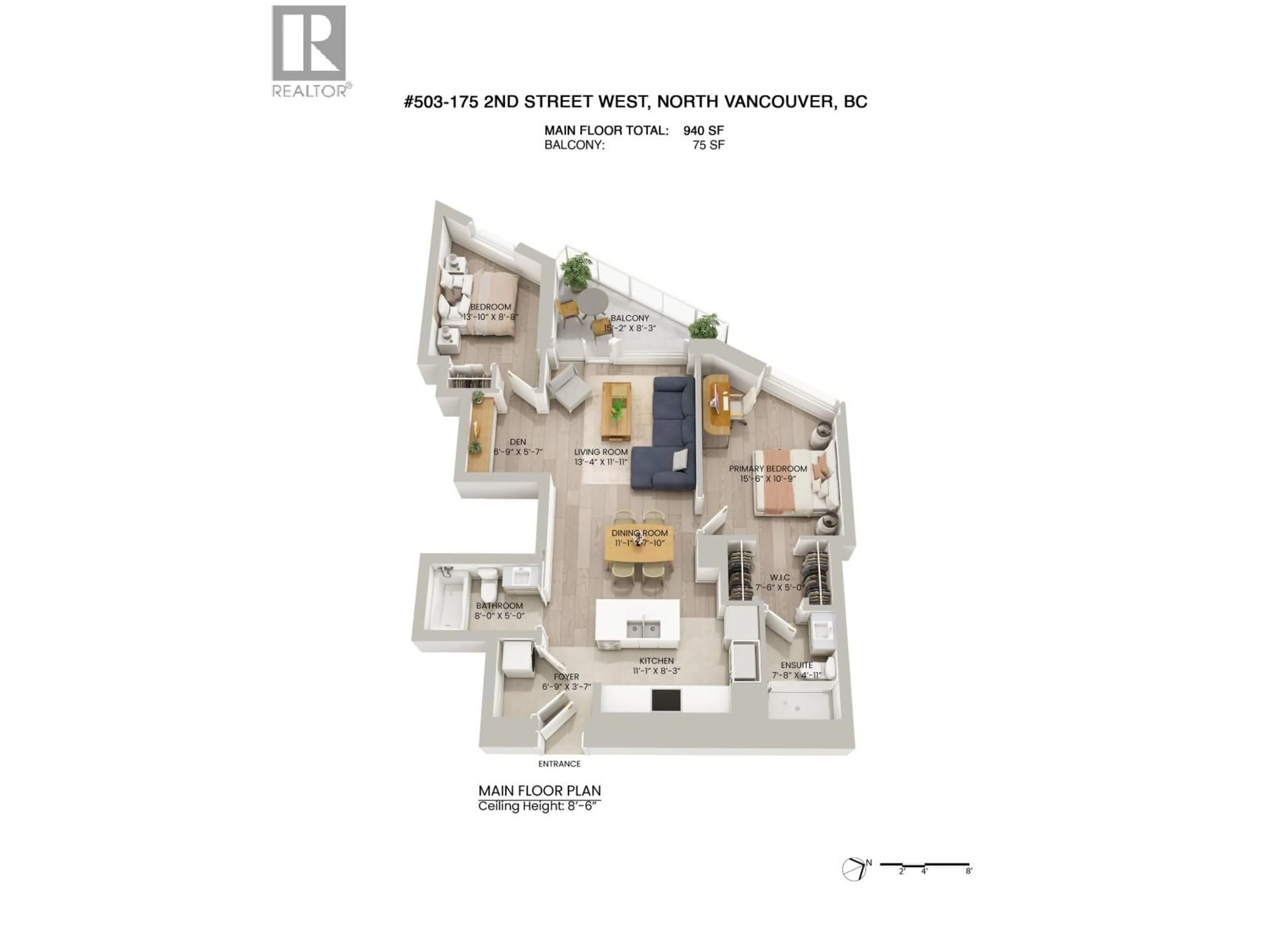 Floor plan for 503 - 175 2ND STREET, North Vancouver British Columbia V7M0A5