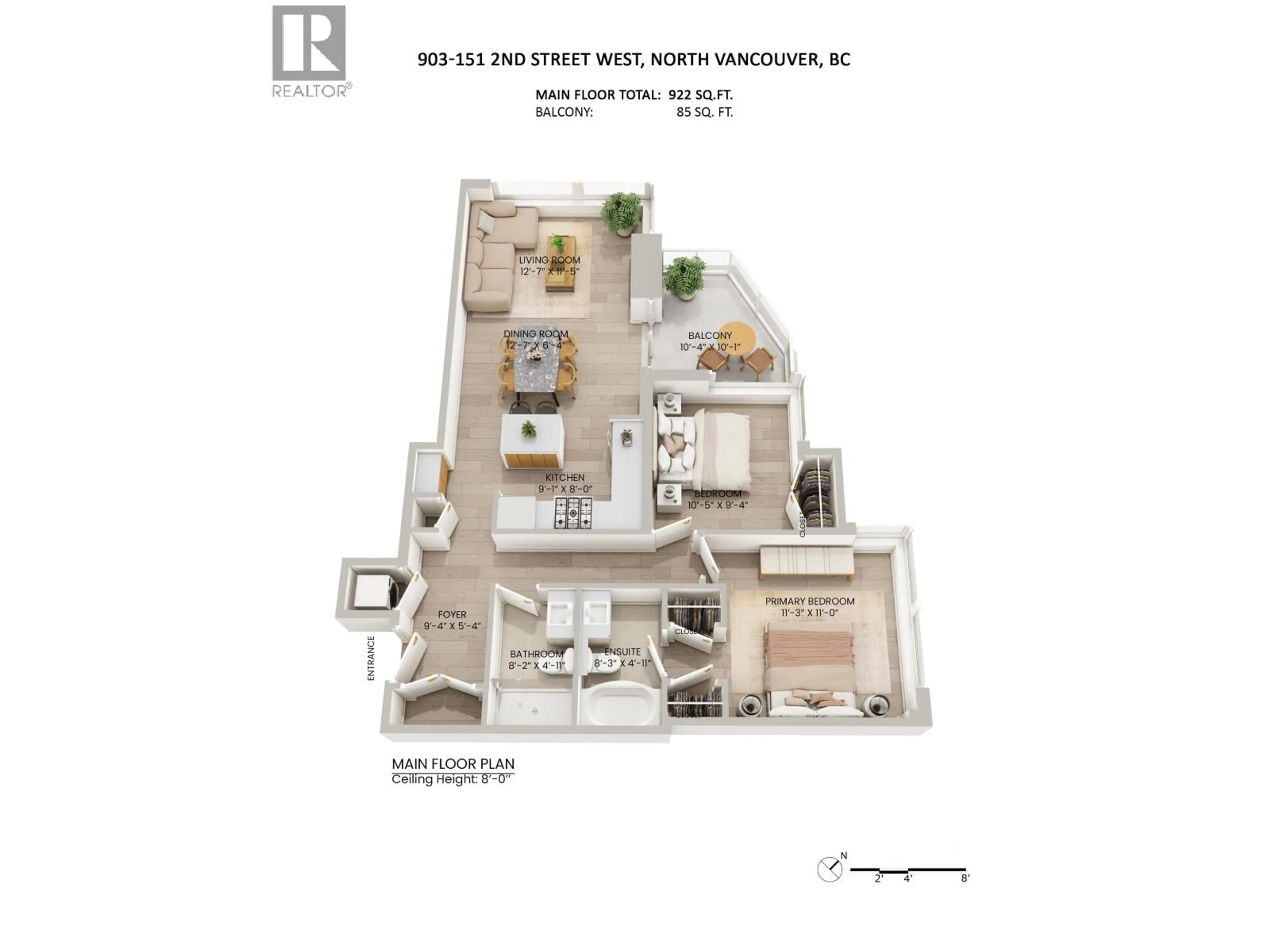 Floor plan for 903 - 151 2ND STREET, North Vancouver British Columbia V7M3P1