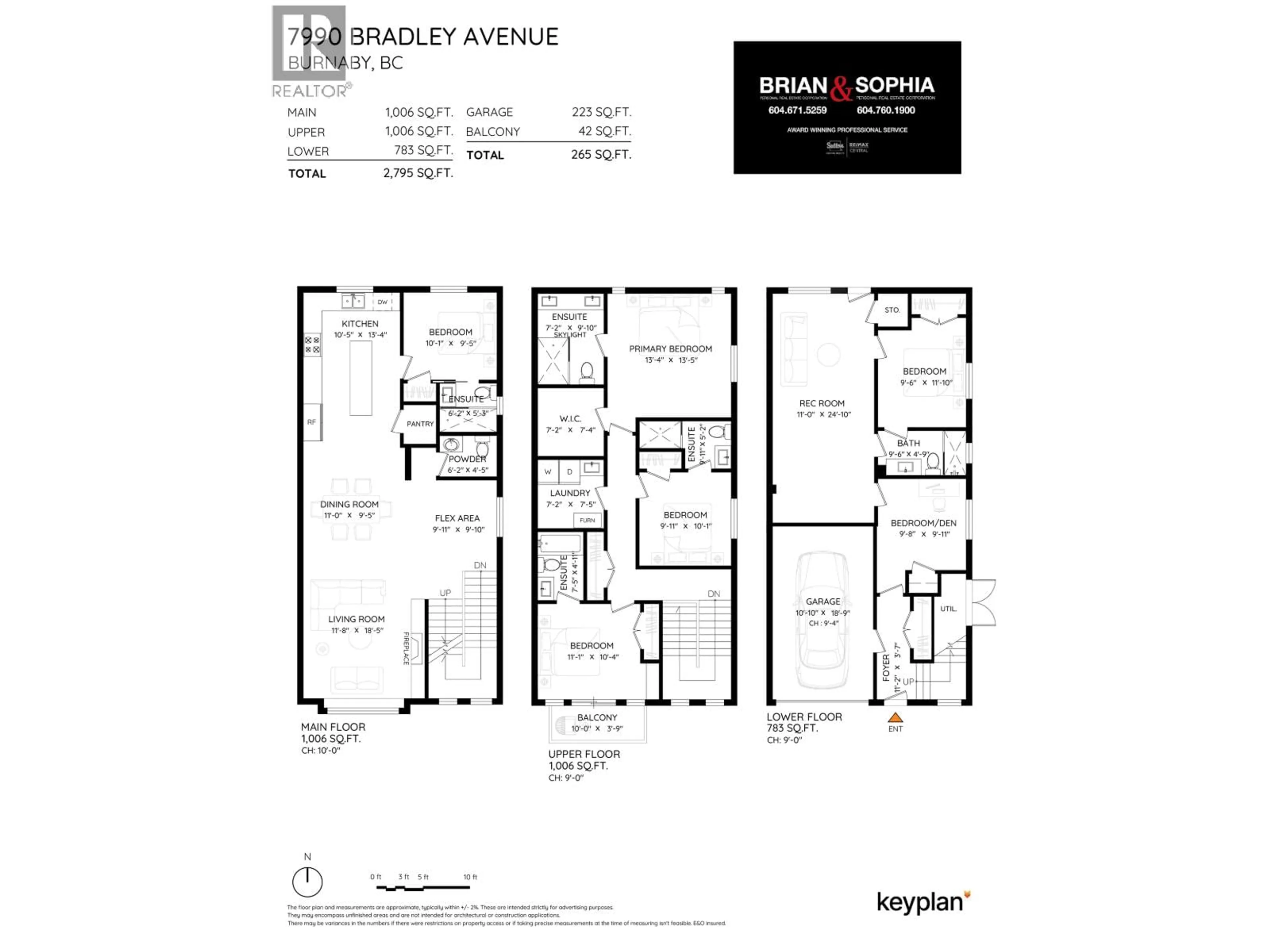 Floor plan for 3 - 7990 BRADLEY AVENUE, Burnaby British Columbia V5J0K5