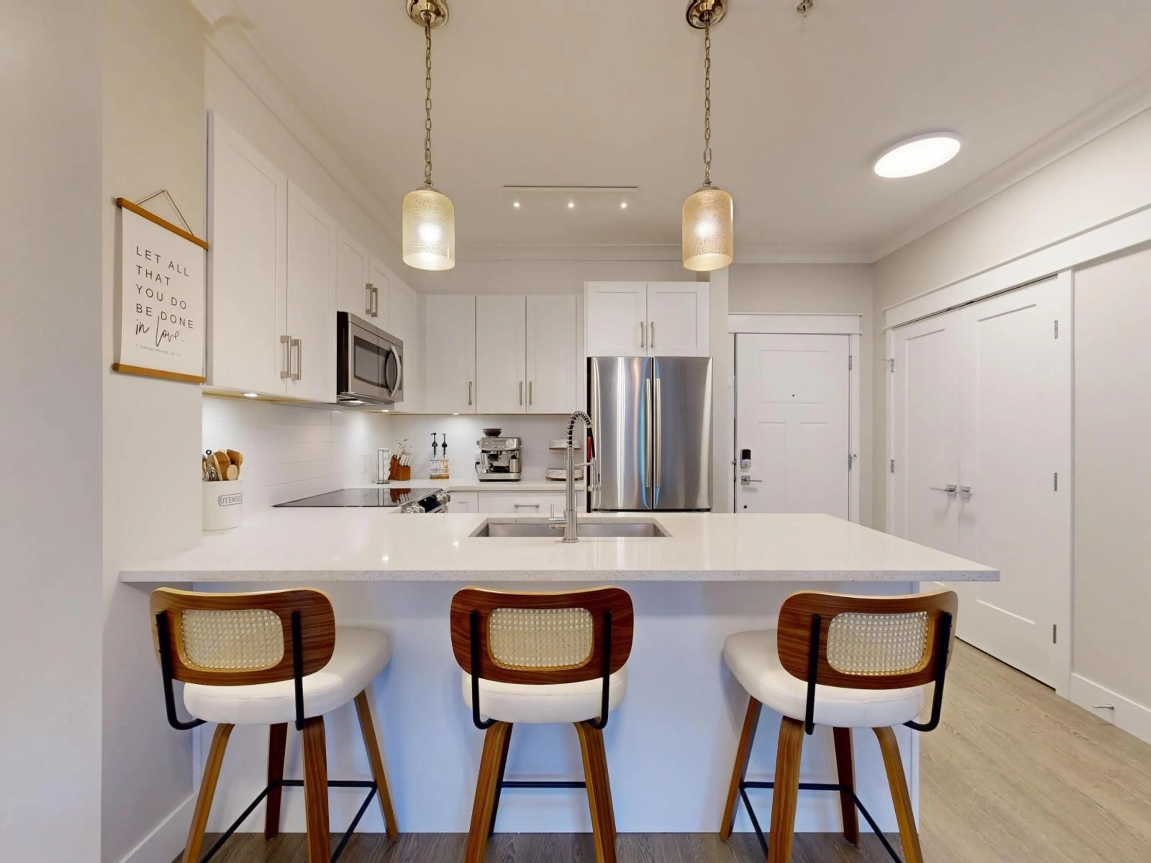 Contemporary kitchen, ceramic/tile floor for 211 - 5020 221A STREET, Langley British Columbia V2Y0V5