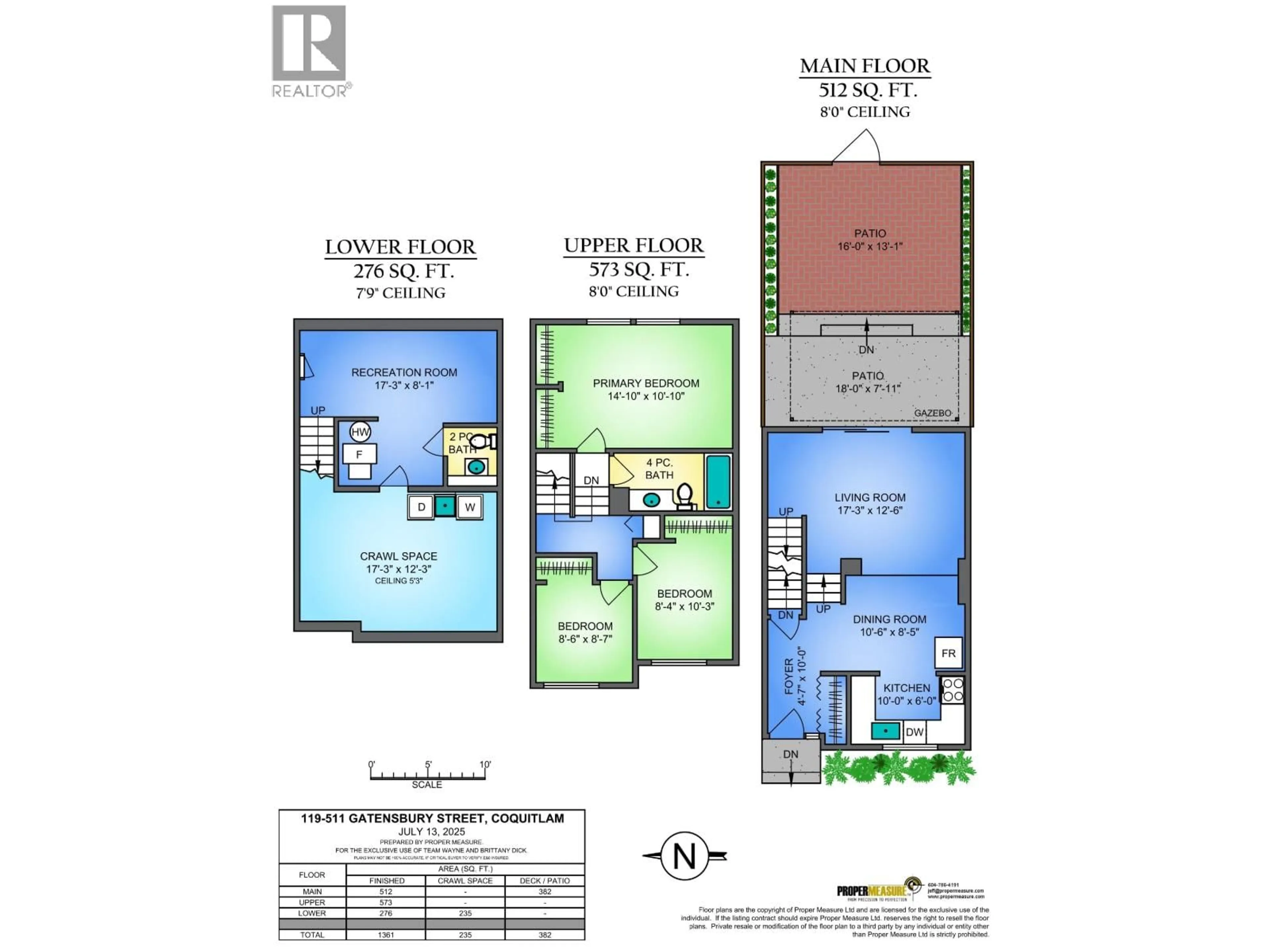 Floor plan for 119 - 511 GATENSBURY STREET, Coquitlam British Columbia V3J5E7