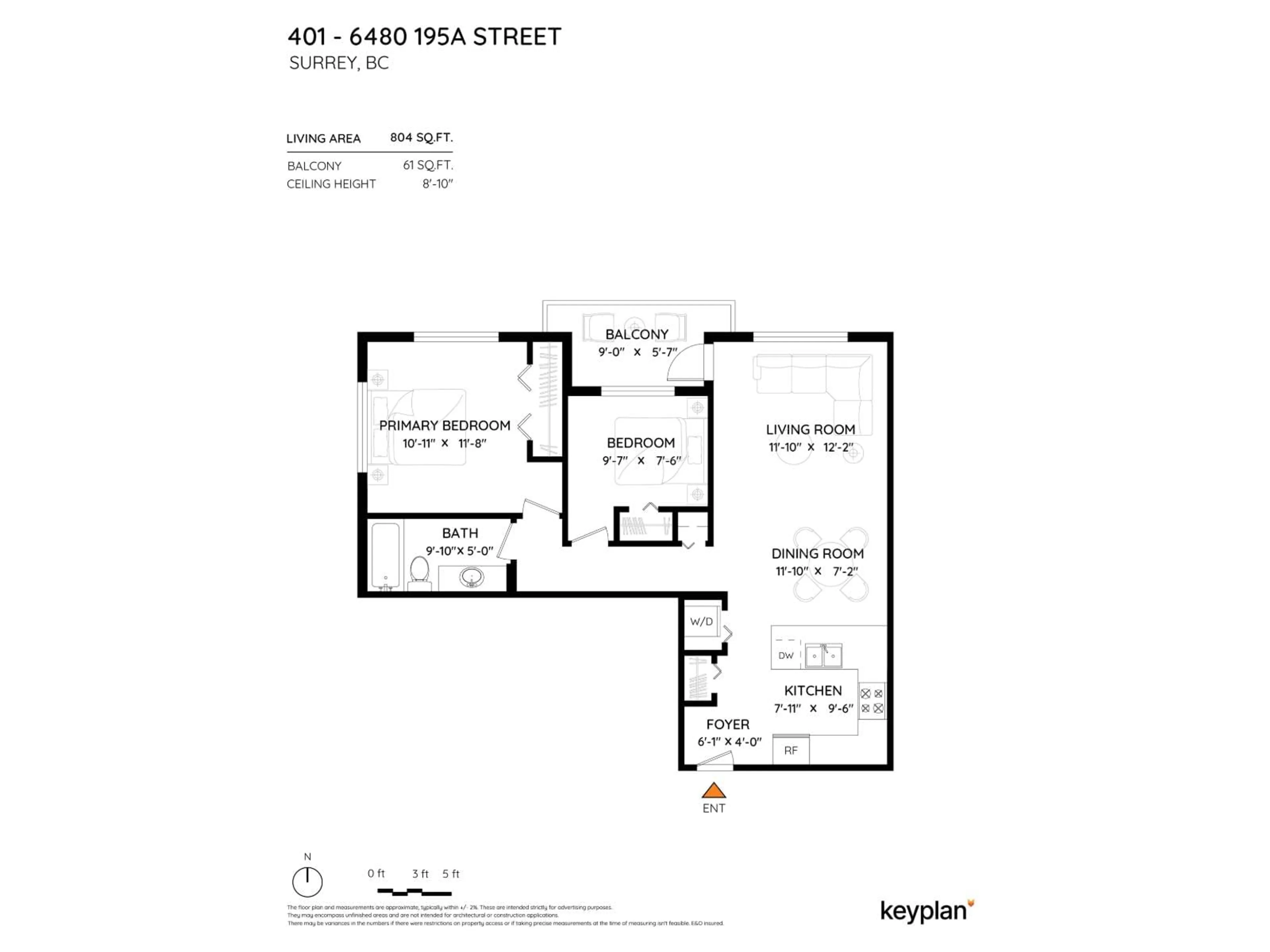 Floor plan for 401 - 6480 195A STREET, Surrey British Columbia V4N6P1