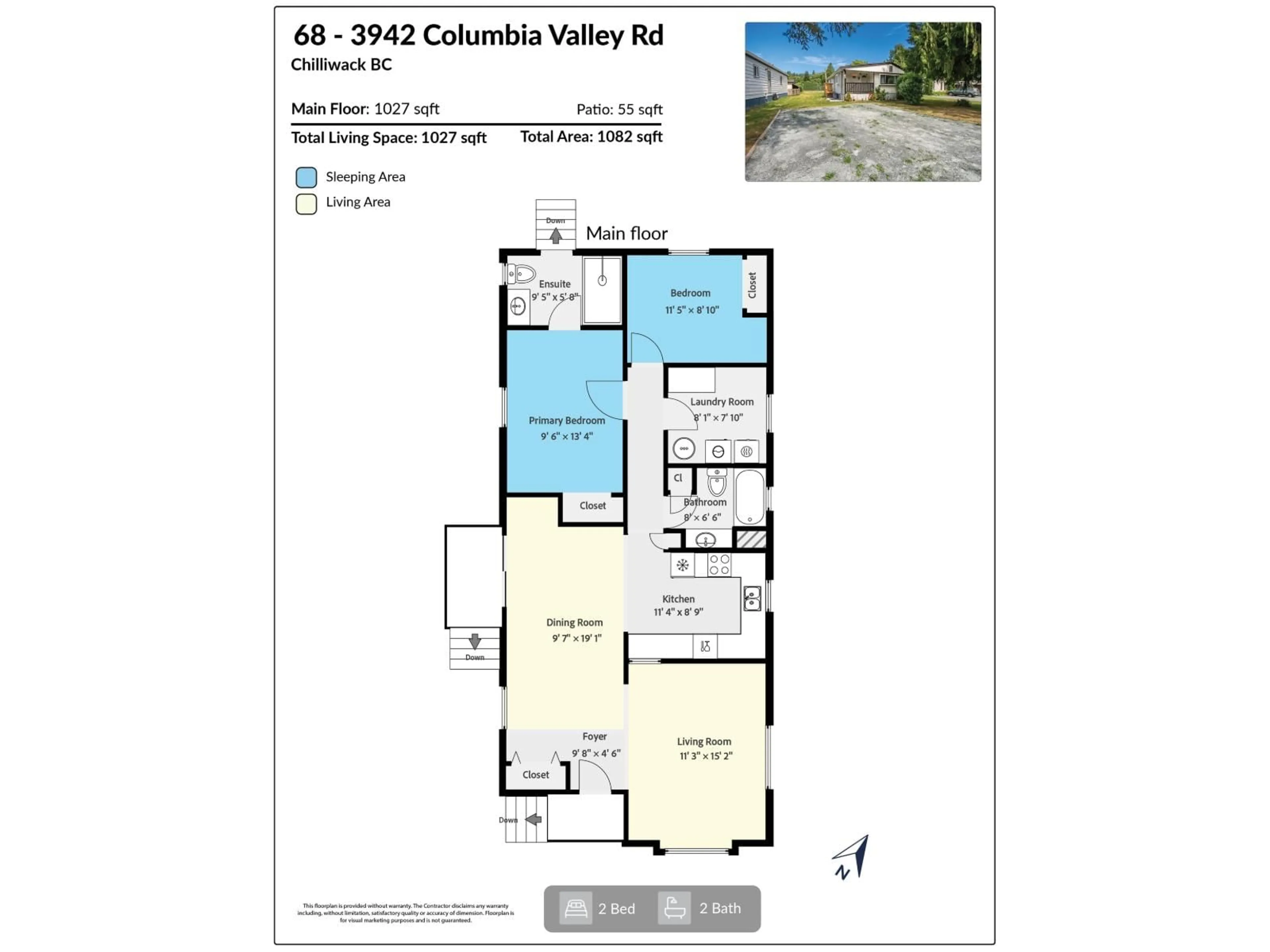 Floor plan for 68 - 3942 COLUMBIA VALLEY ROAD, Cultus Lake British Columbia V2R5B1
