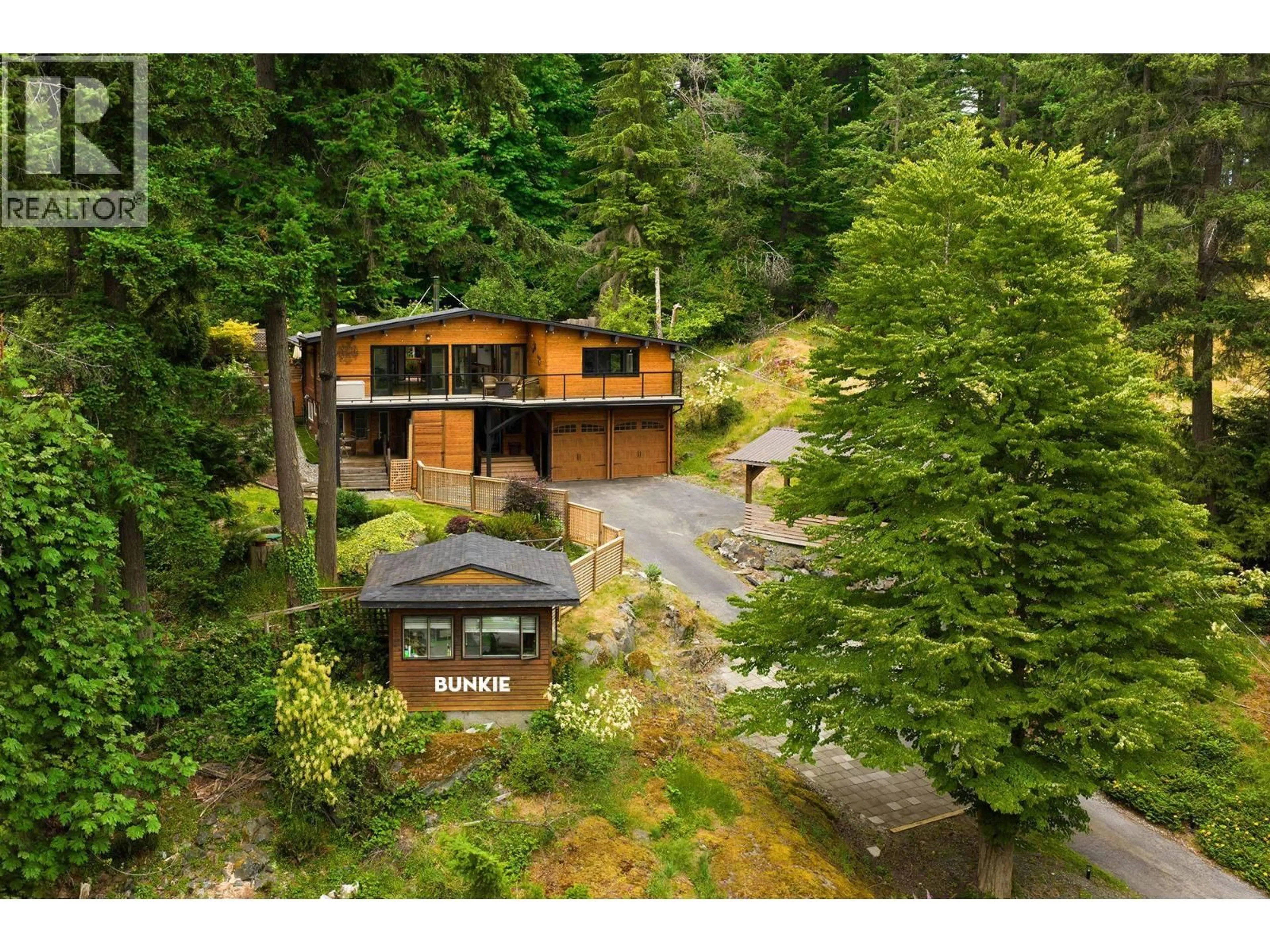 A pic from outside/outdoor area/front of a property/back of a property/a pic from drone, unknown for 1222 MILLER ROAD, Bowen Island British Columbia V0N1G1