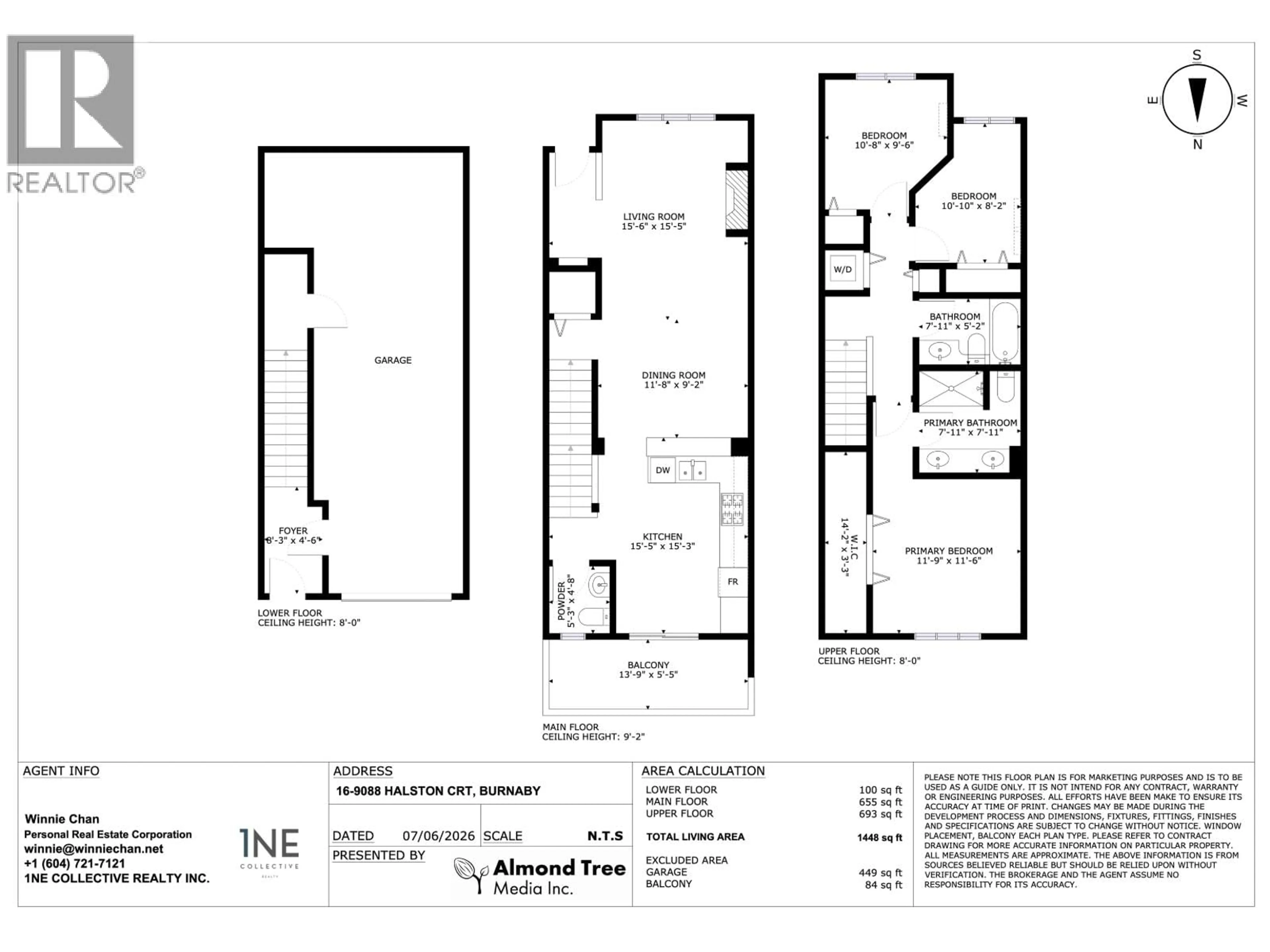 Floor plan for 16 - 9088 HALSTON COURT, Burnaby British Columbia V3N0A7