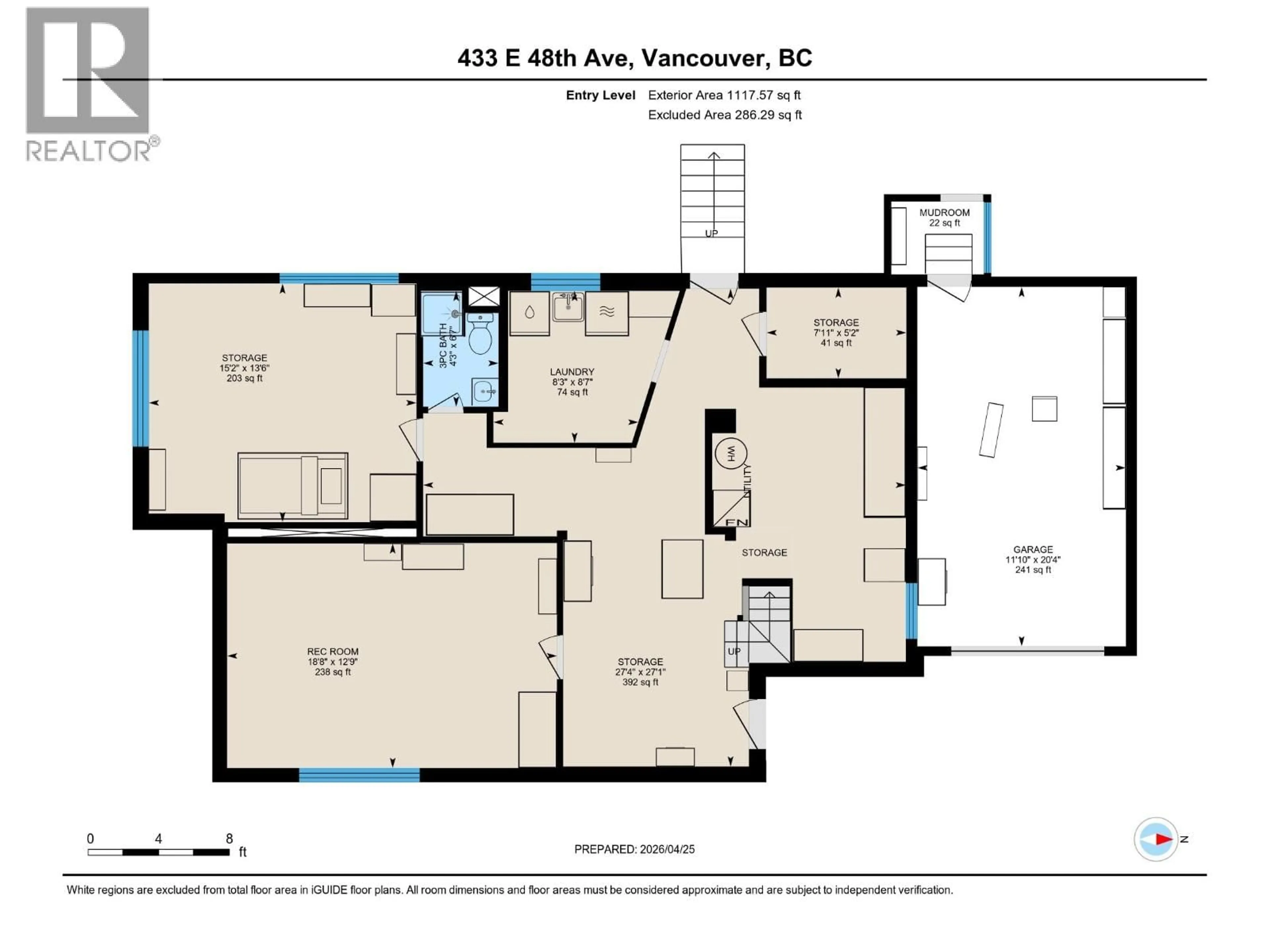 Floor plan for 433 48TH AVENUE, Vancouver British Columbia V5W2E4