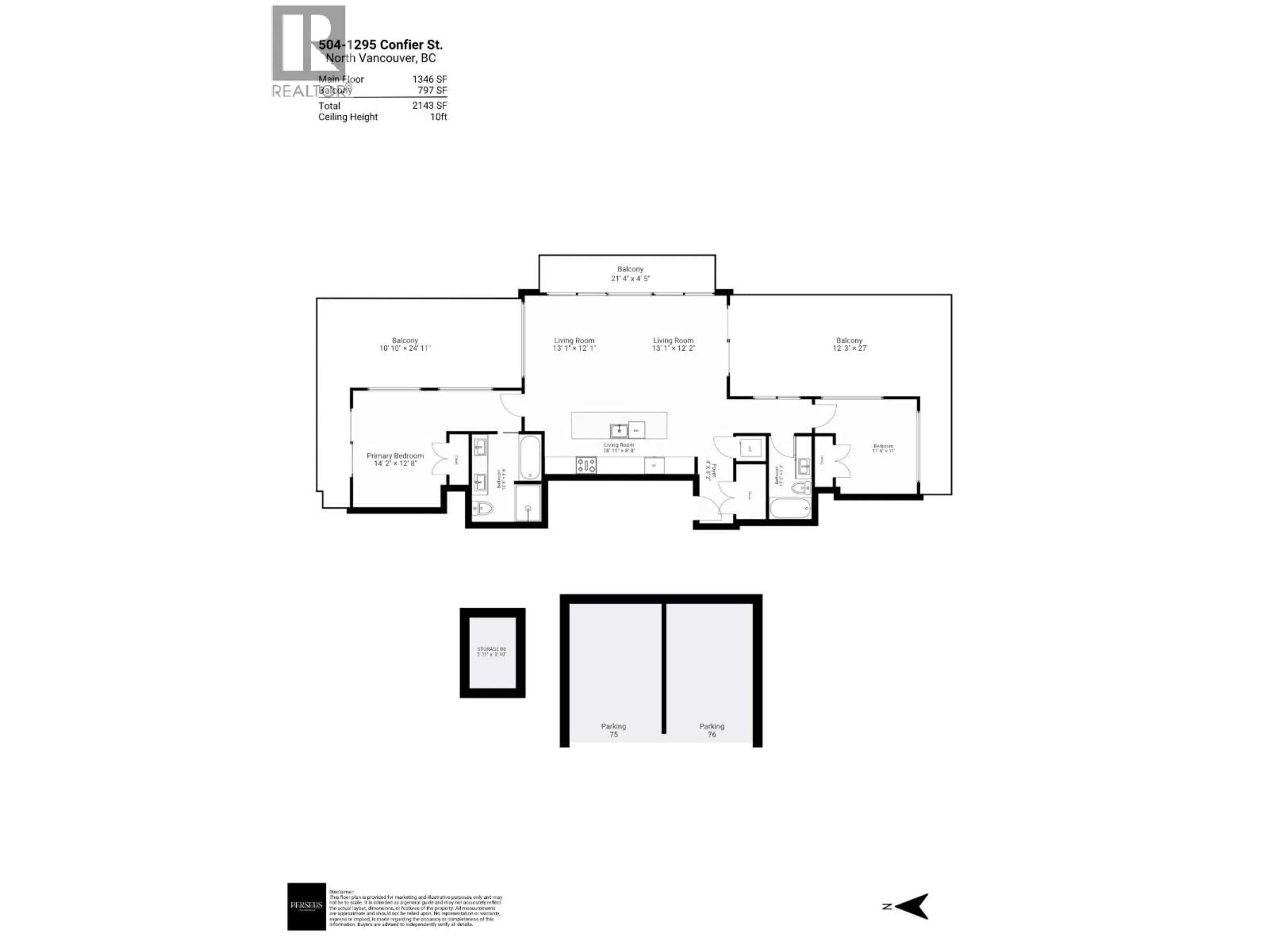Floor plan for 504 - 1295 CONIFER STREET, North Vancouver British Columbia V7J0B4