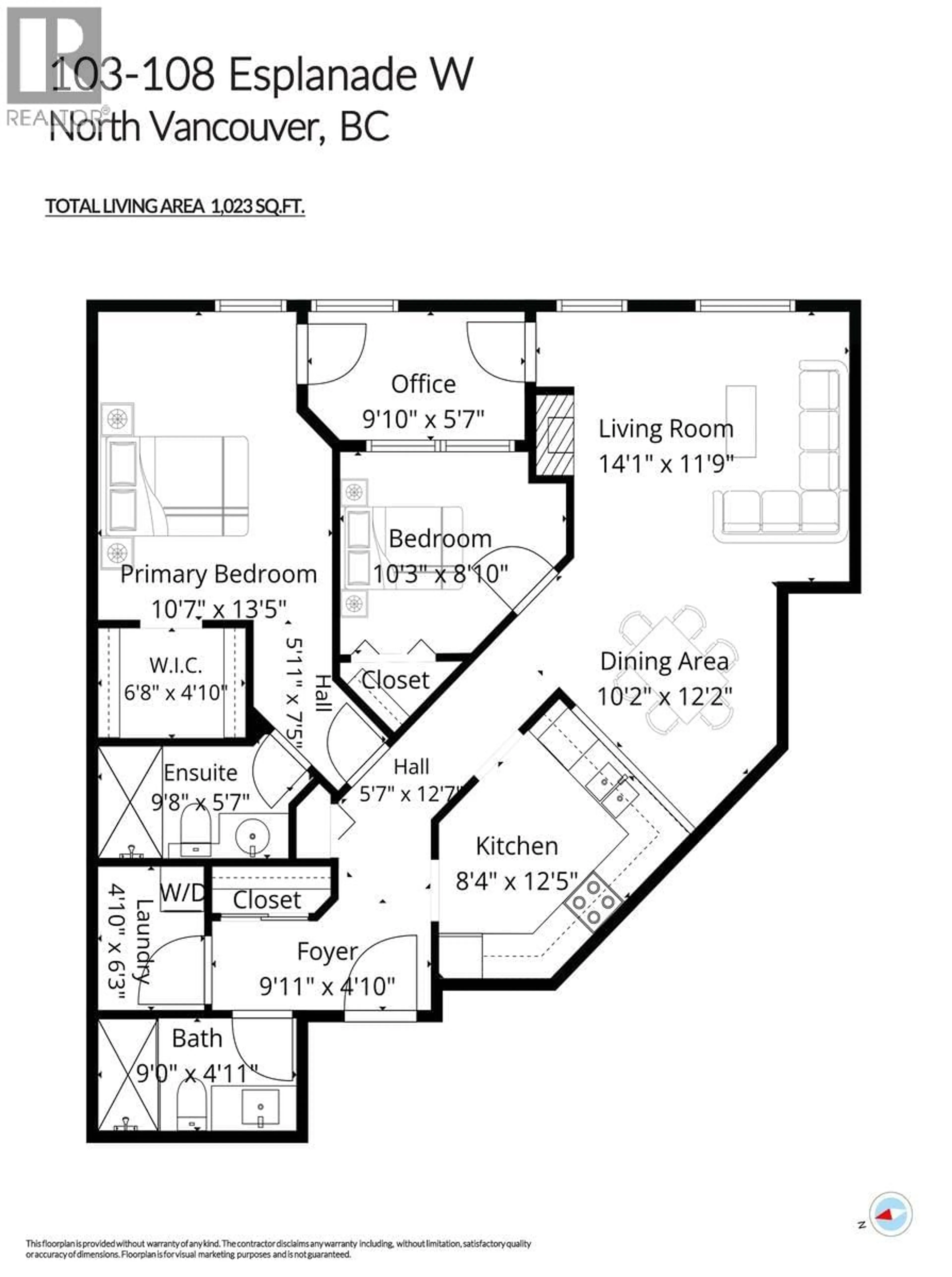 Floor plan for 103 - 108 ESPLANADE, North Vancouver British Columbia V7M3M8