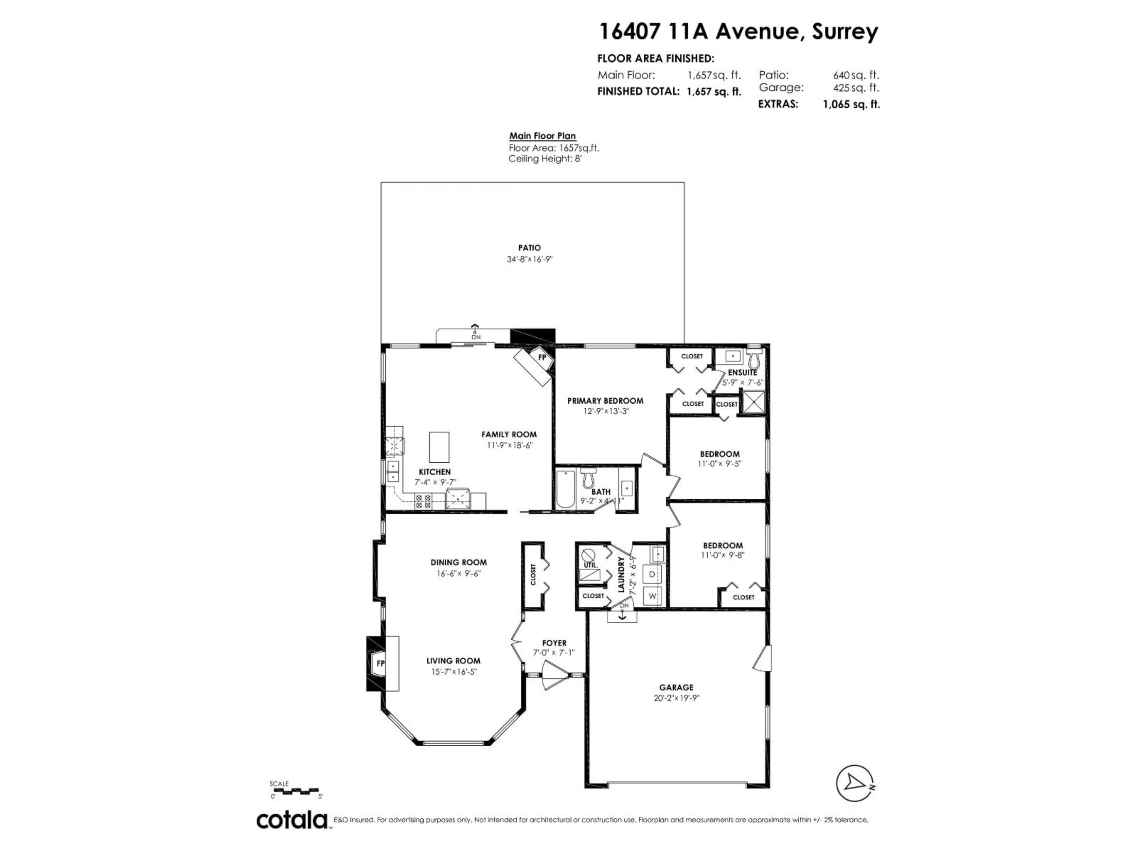 Floor plan for 16407 11A AVENUE, Surrey British Columbia V4A9G9